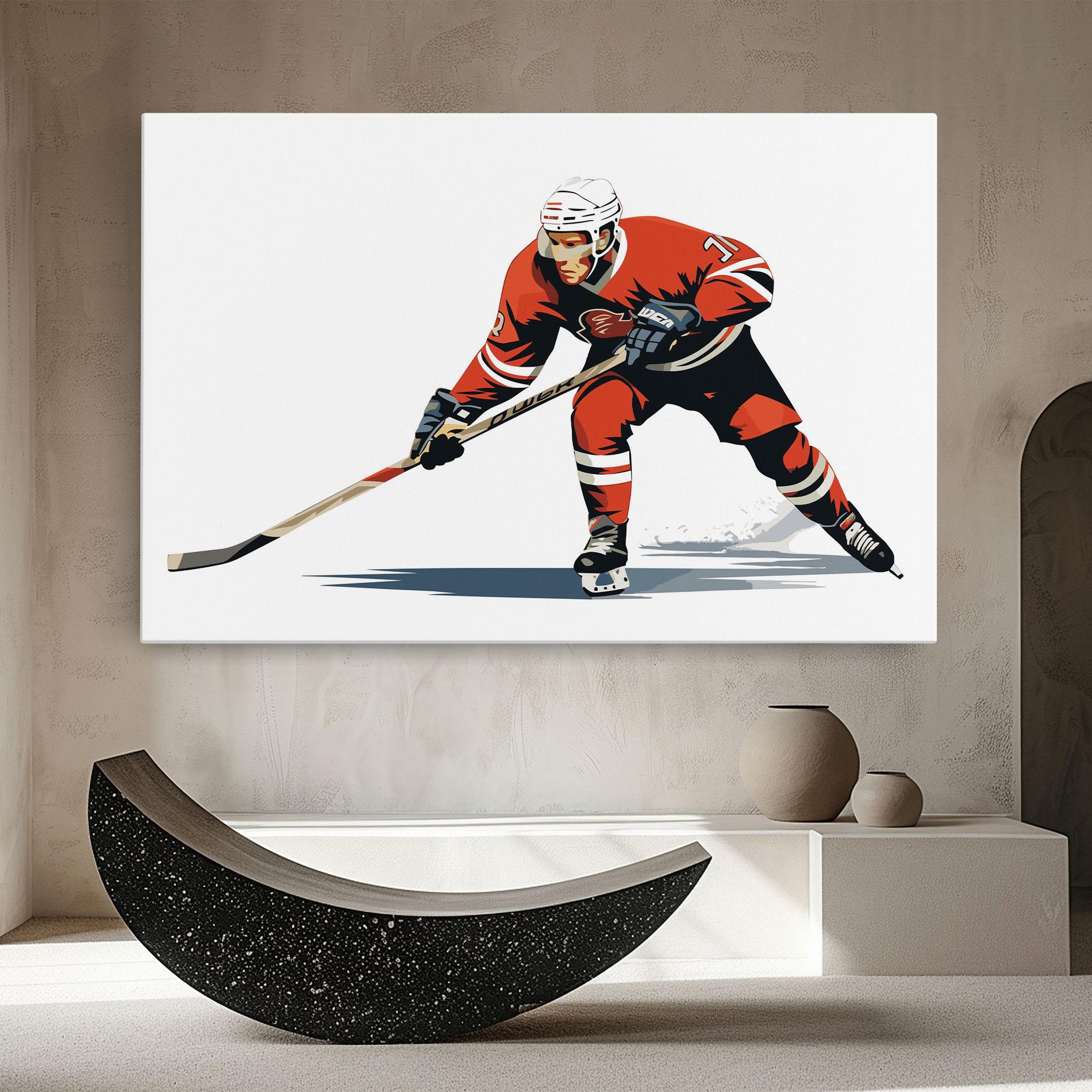 Tablou Canvas Hockey Orange Player mockup 8
