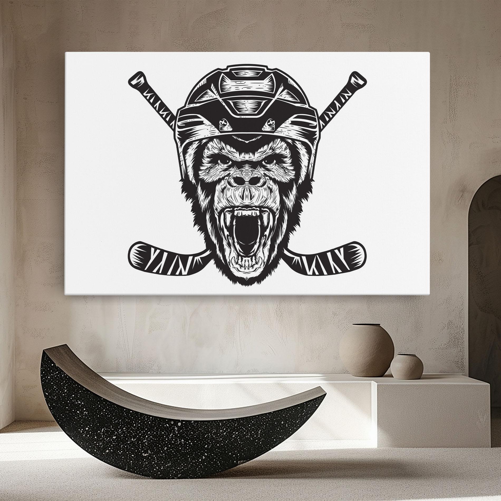 Tablou Canvas Monkey Hockey mockup 8