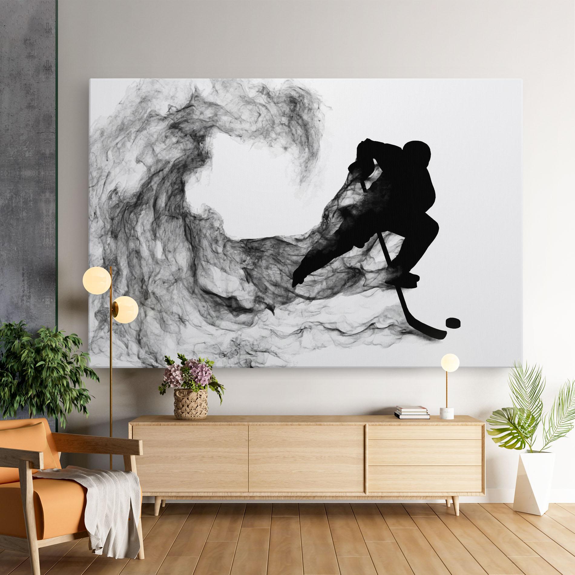 Tablou Canvas Black Smoke Hockey mockup 9