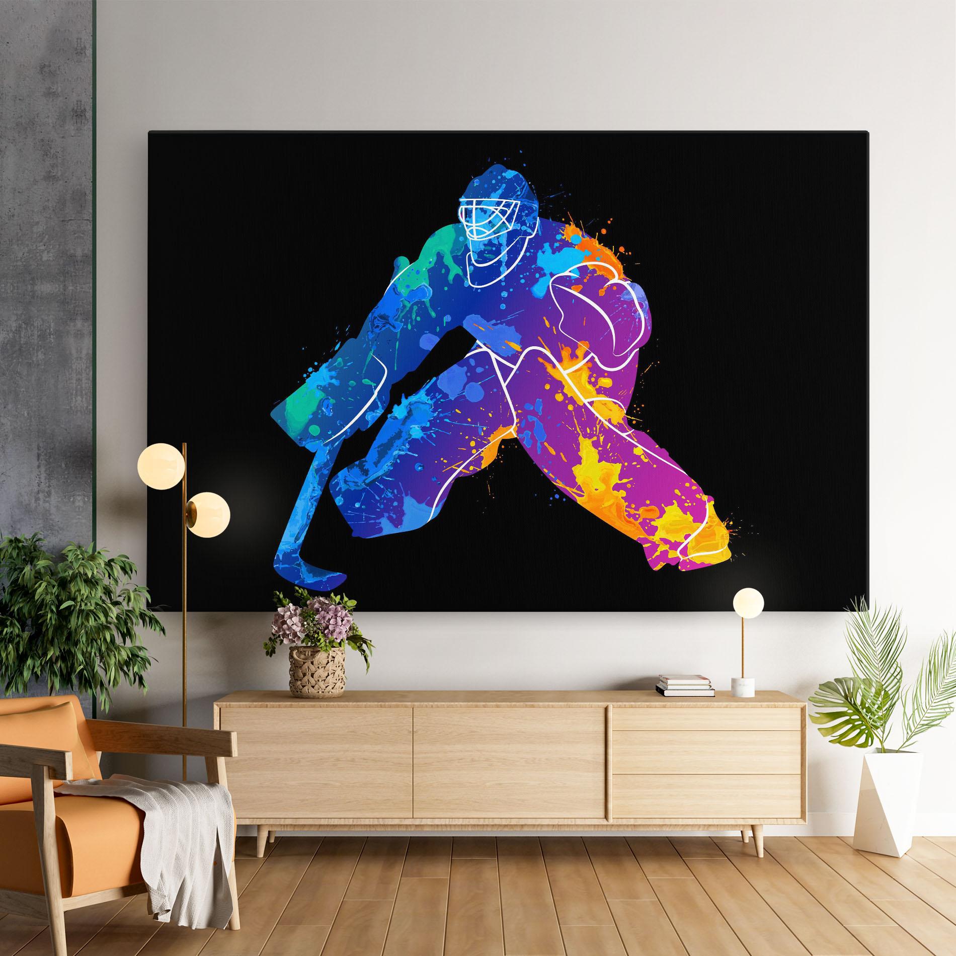 Tablou Canvas Blue Purple Hockey mockup 9