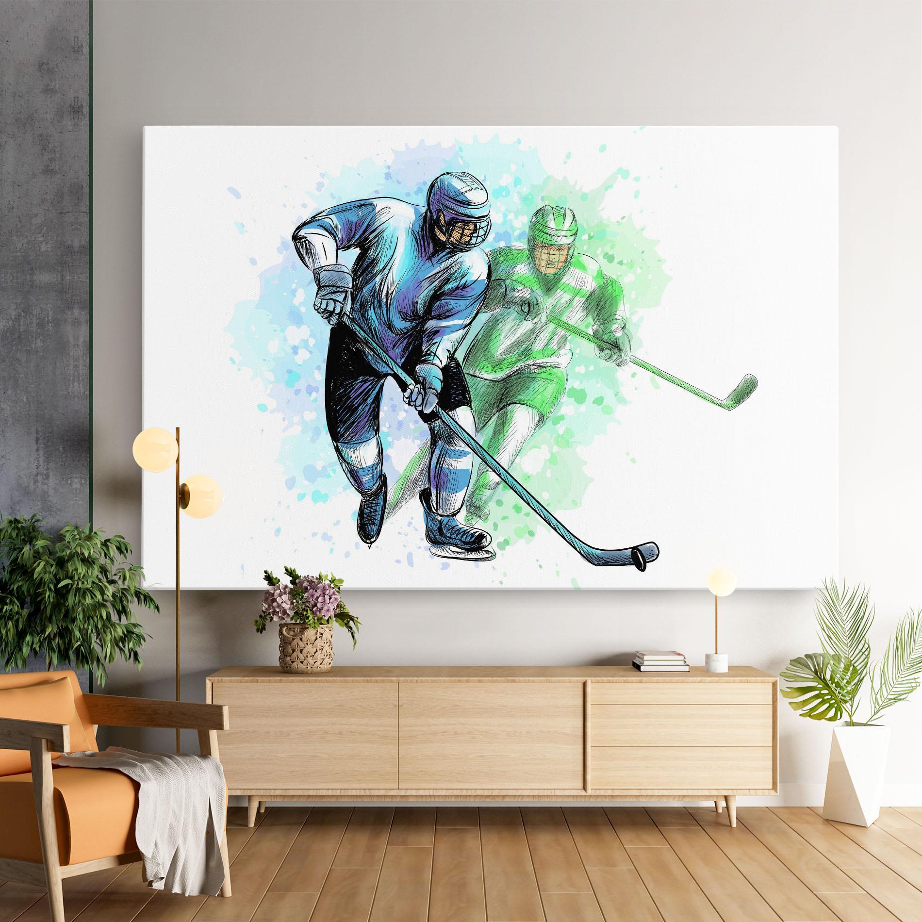 Tablou Canvas Green Blue Hockey mockup 9
