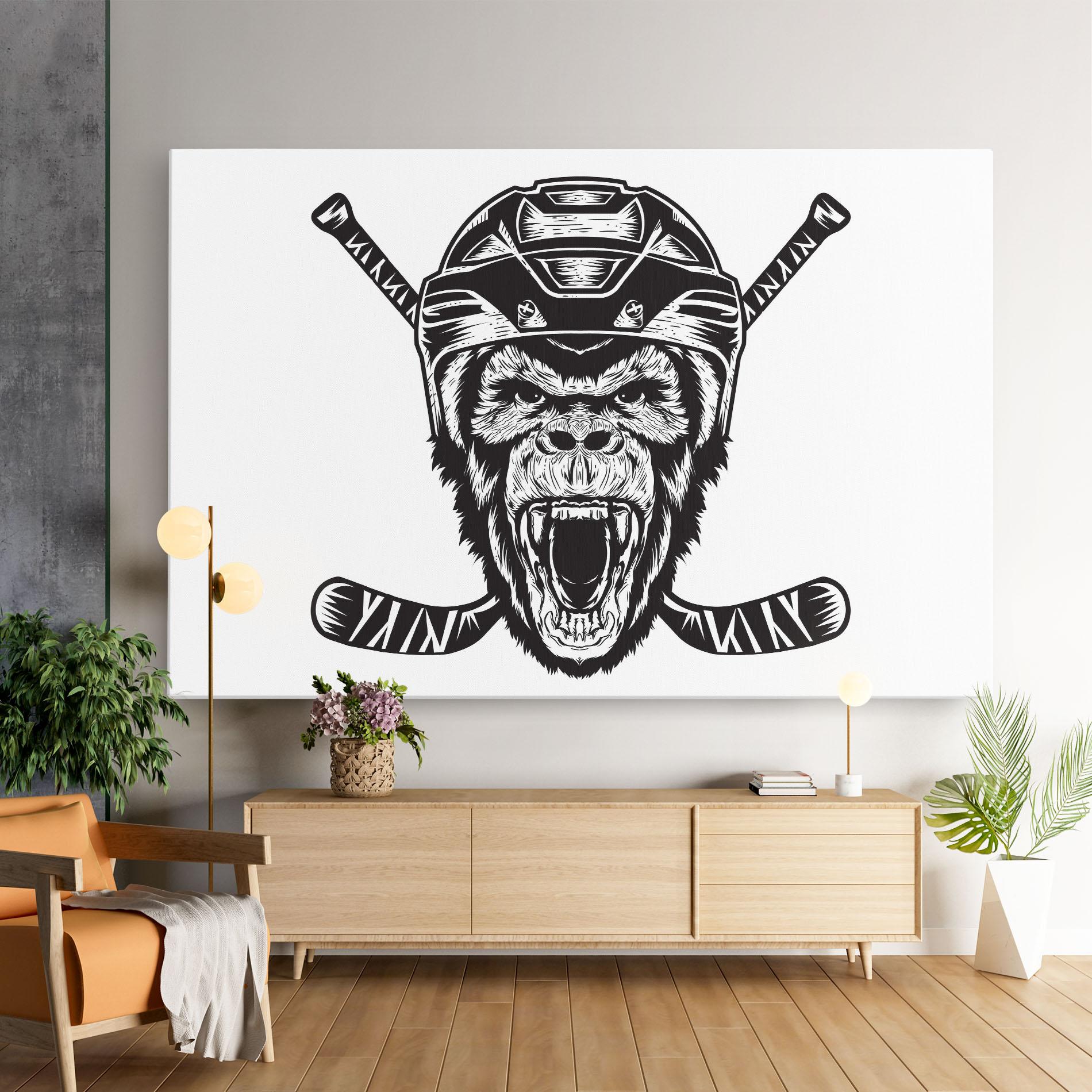 Tablou Canvas Monkey Hockey mockup 9