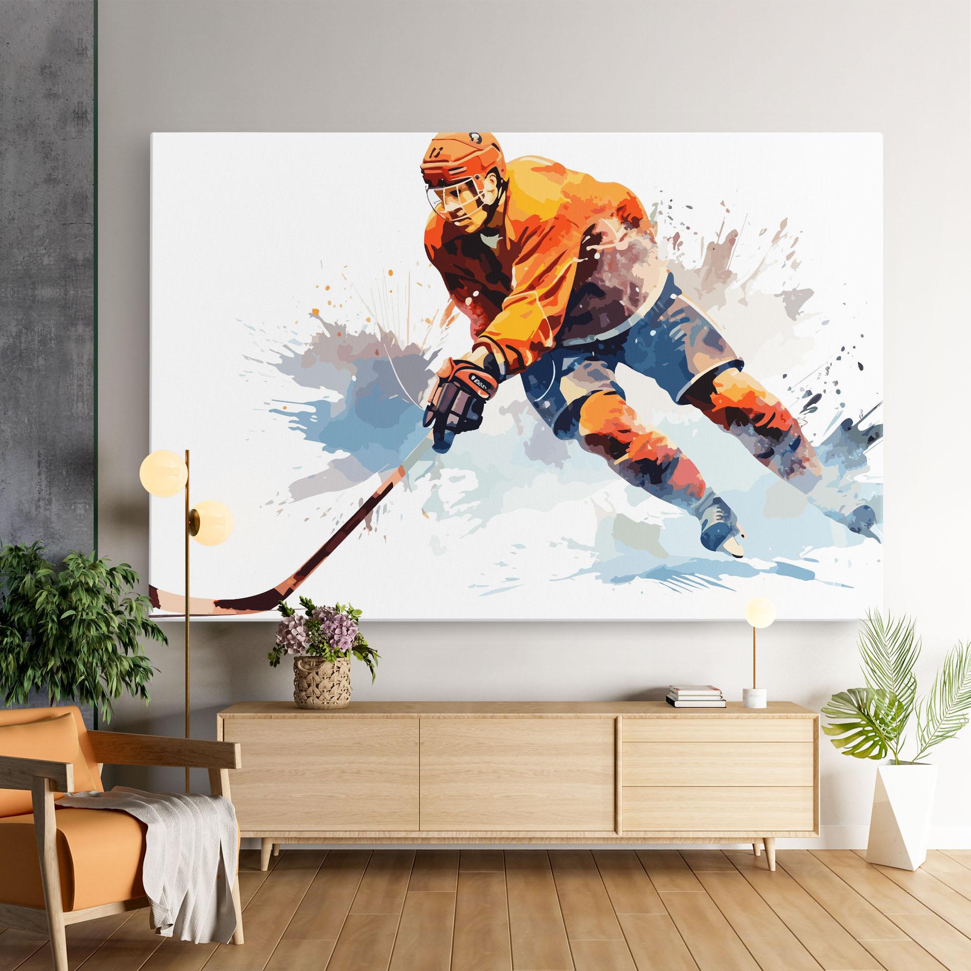 Tablou Canvas Orange Hockey mockup 9