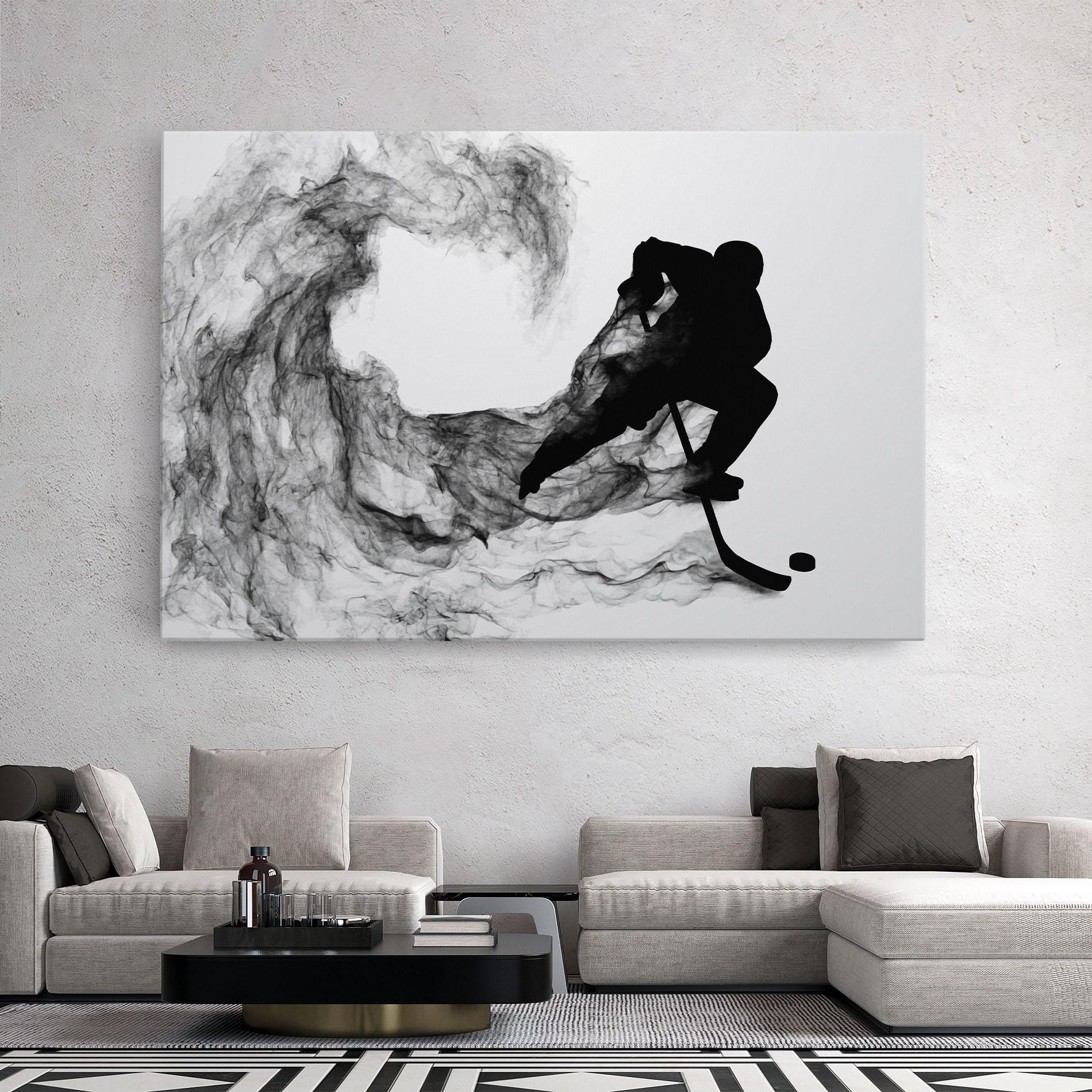Tablou Canvas Black Smoke Hockey mockup 2