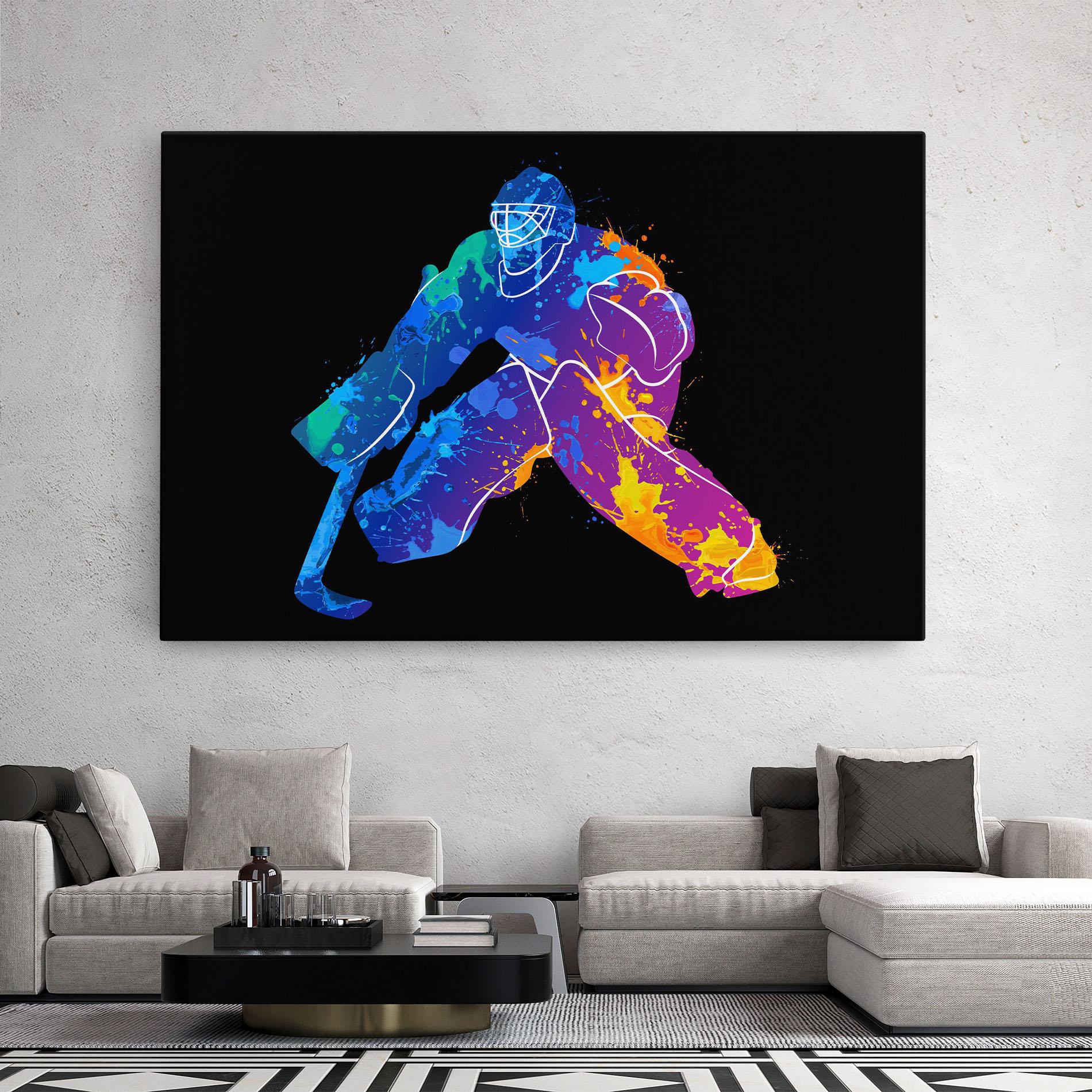 Tablou Canvas Blue Purple Hockey mockup 2