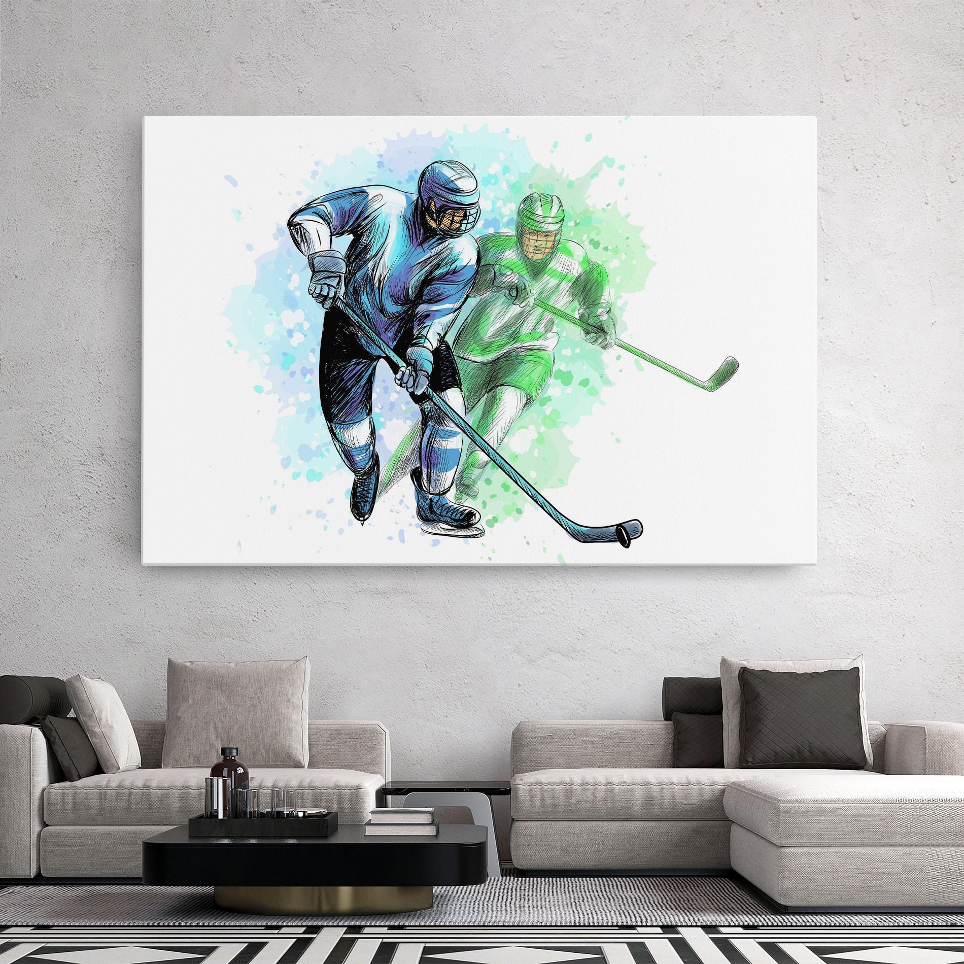 Tablou Canvas Green Blue Hockey mockup 2