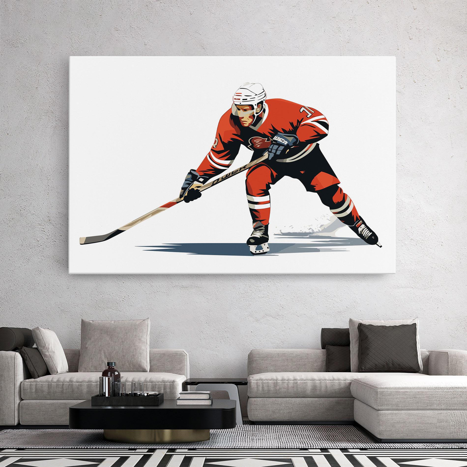 Tablou Canvas Hockey Orange Player mockup 2