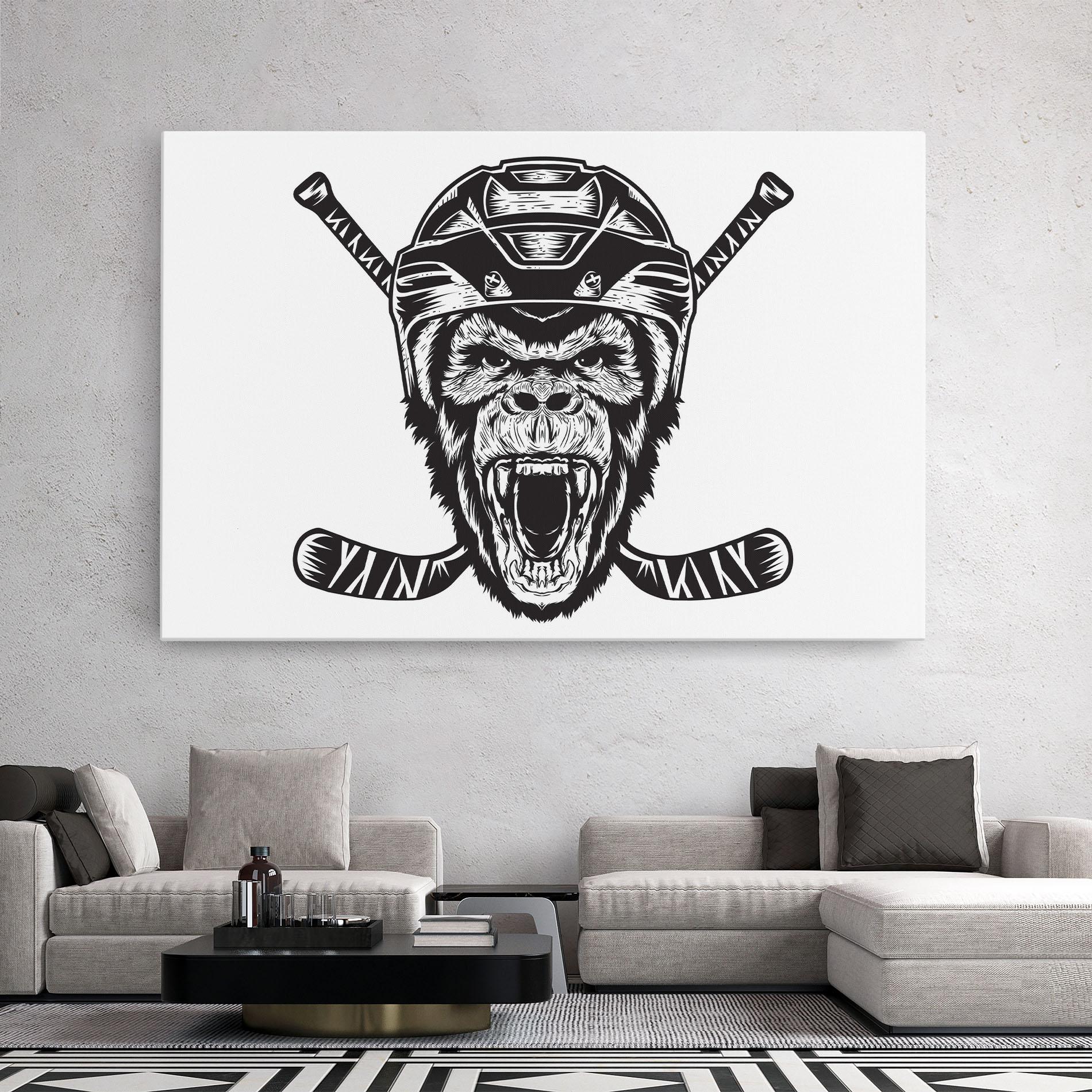 Tablou Canvas Monkey Hockey mockup 2