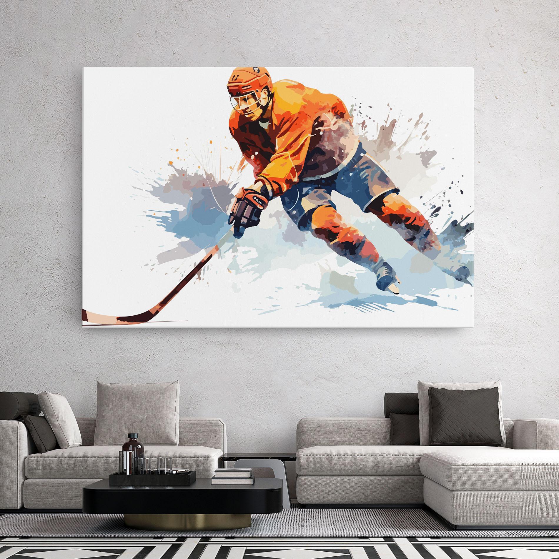 Tablou Canvas Orange Hockey mockup 2