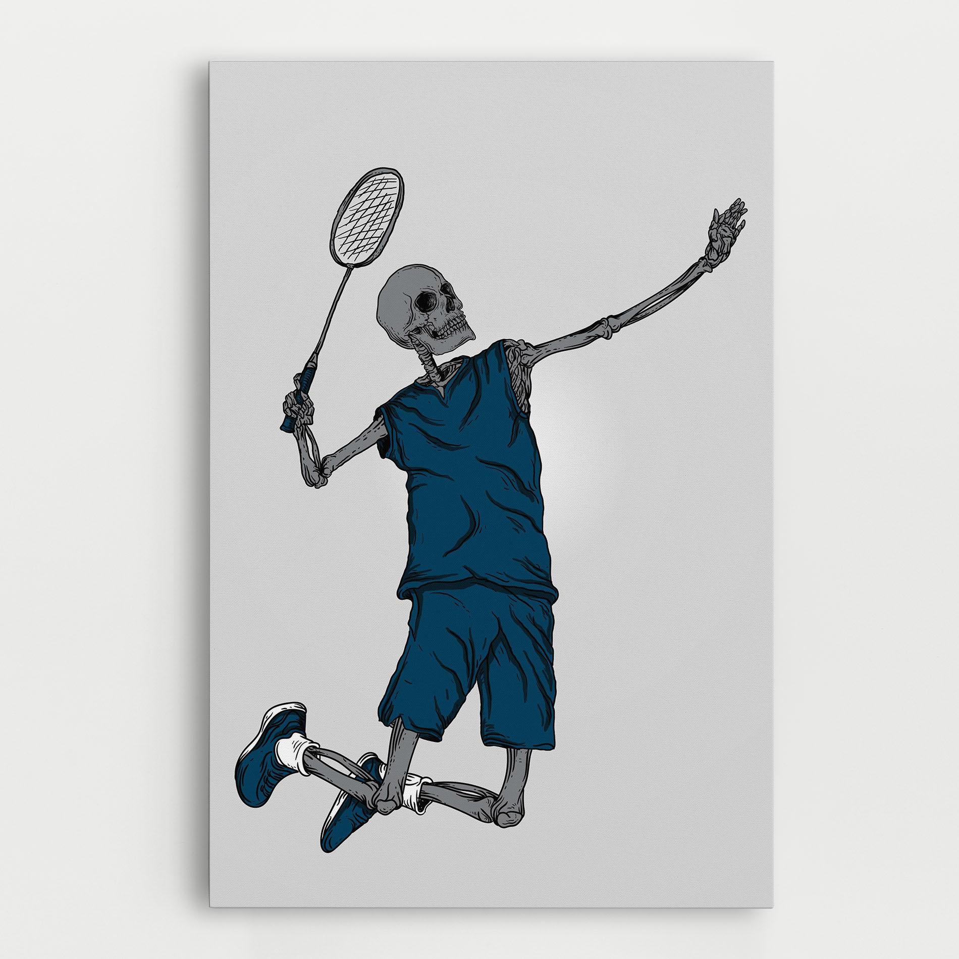 Tablou Canvas Blue Skull Tennis mockup 0