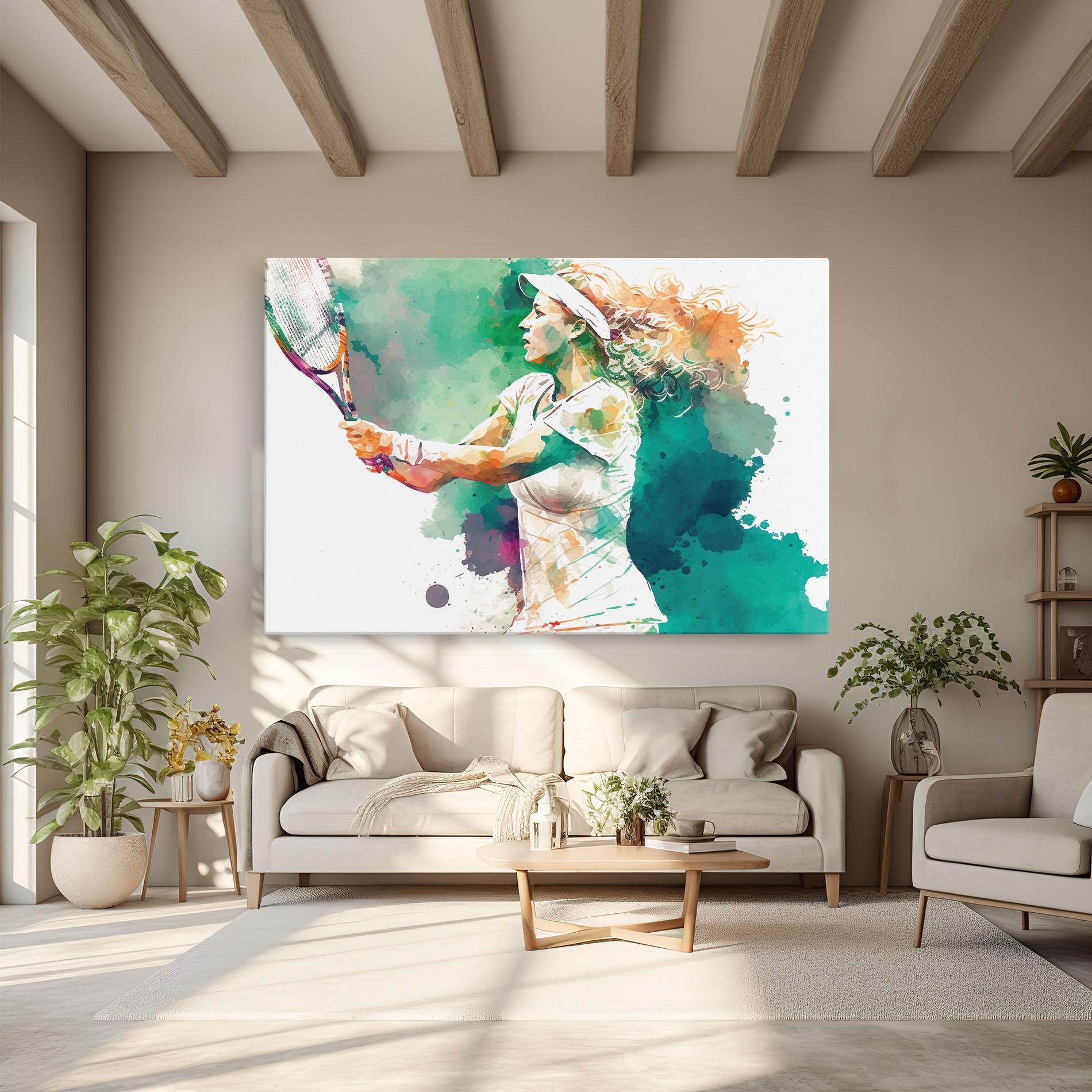 Tablou Canvas Green Art Tennis mockup 6