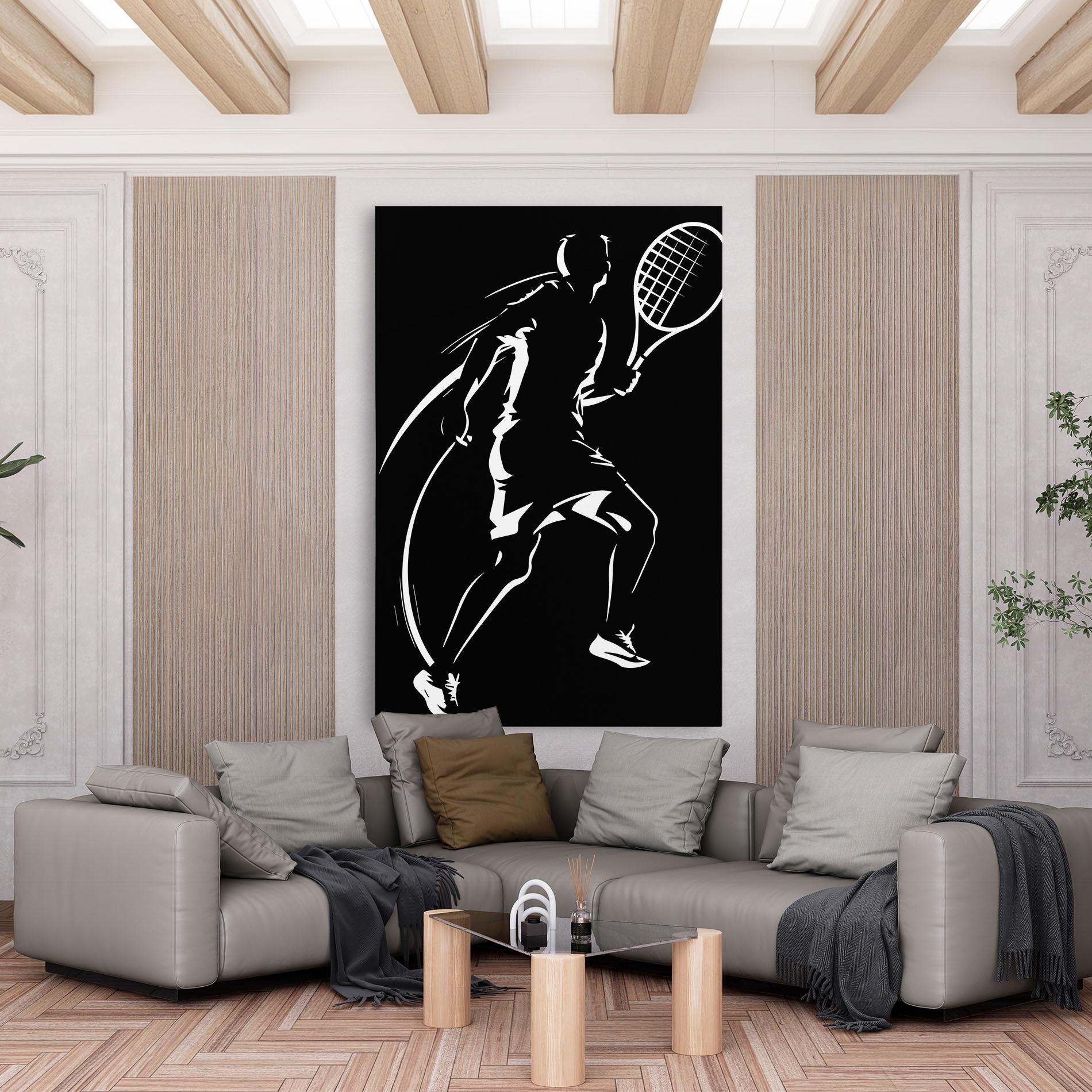 Tablou Canvas White Line Tennis mockup 6