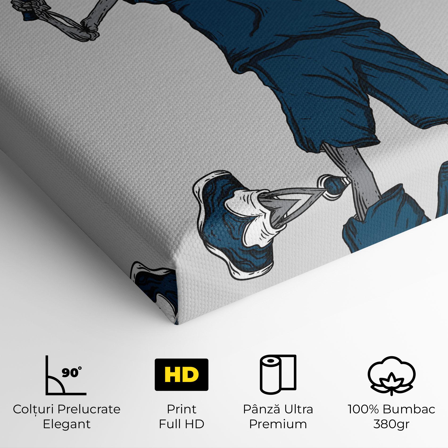Tablou Canvas Blue Skull Tennis mockup 4