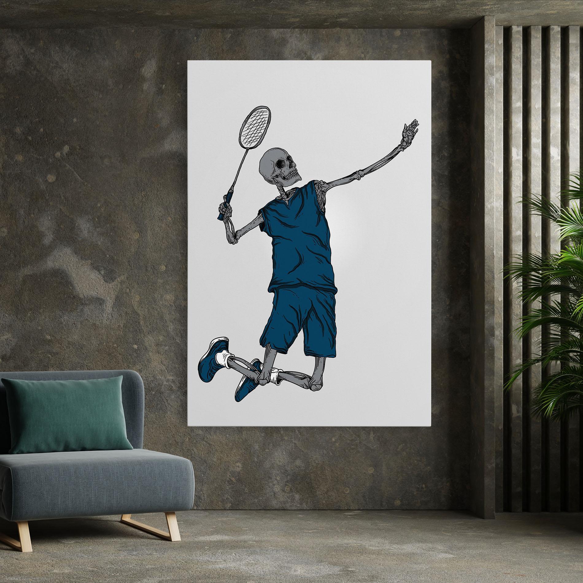 Tablou Canvas Blue Skull Tennis mockup 7