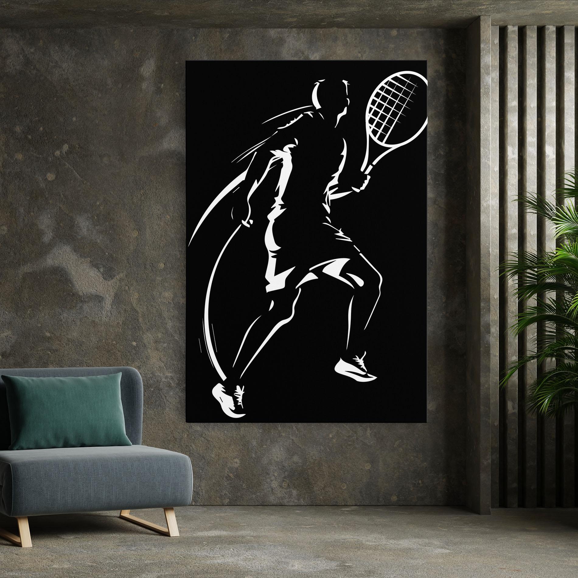 Tablou Canvas White Line Tennis mockup 7