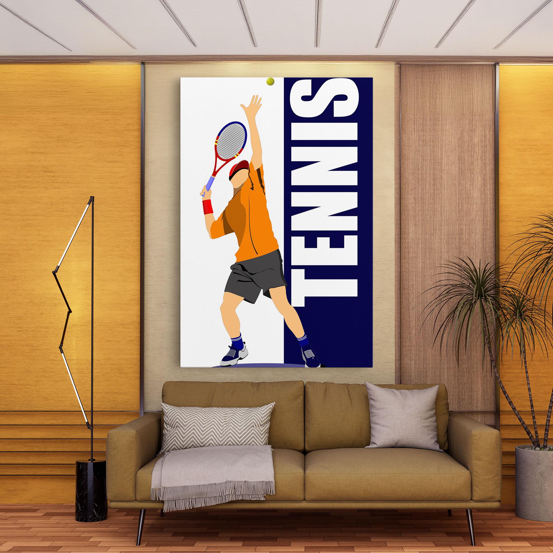 Tablou Canvas Orange Tennis Player mockup 9