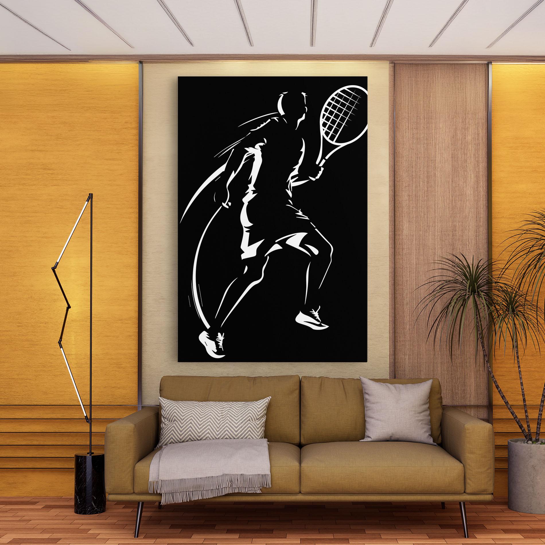 Tablou Canvas White Line Tennis mockup 9