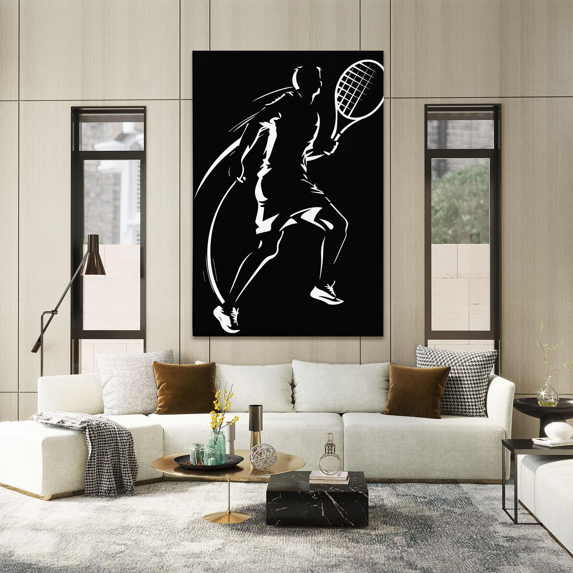 Tablou Canvas White Line Tennis mockup 2