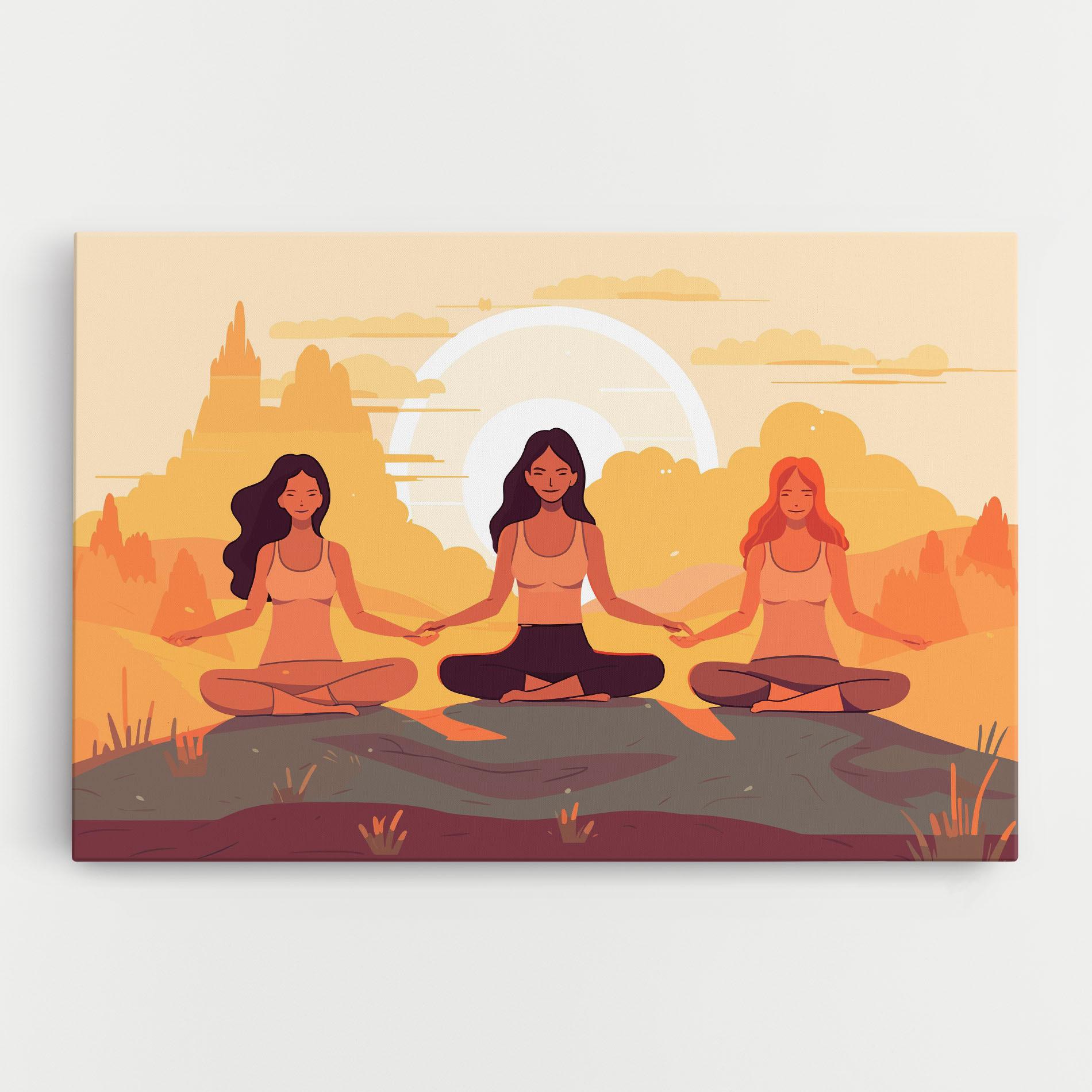 Tablou Canvas Three Yoga Girls mockup 0