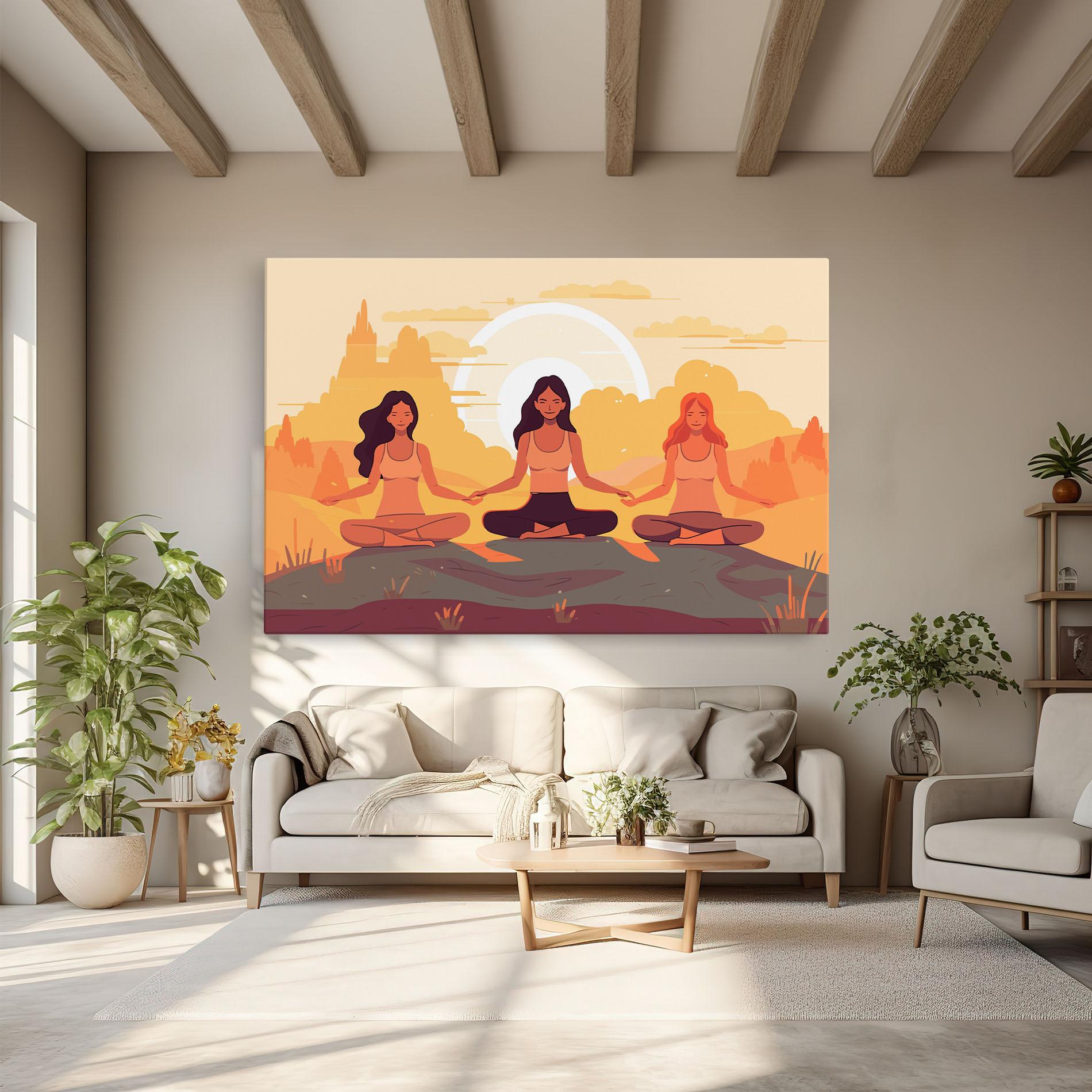 Tablou Canvas Three Yoga Girls mockup 6