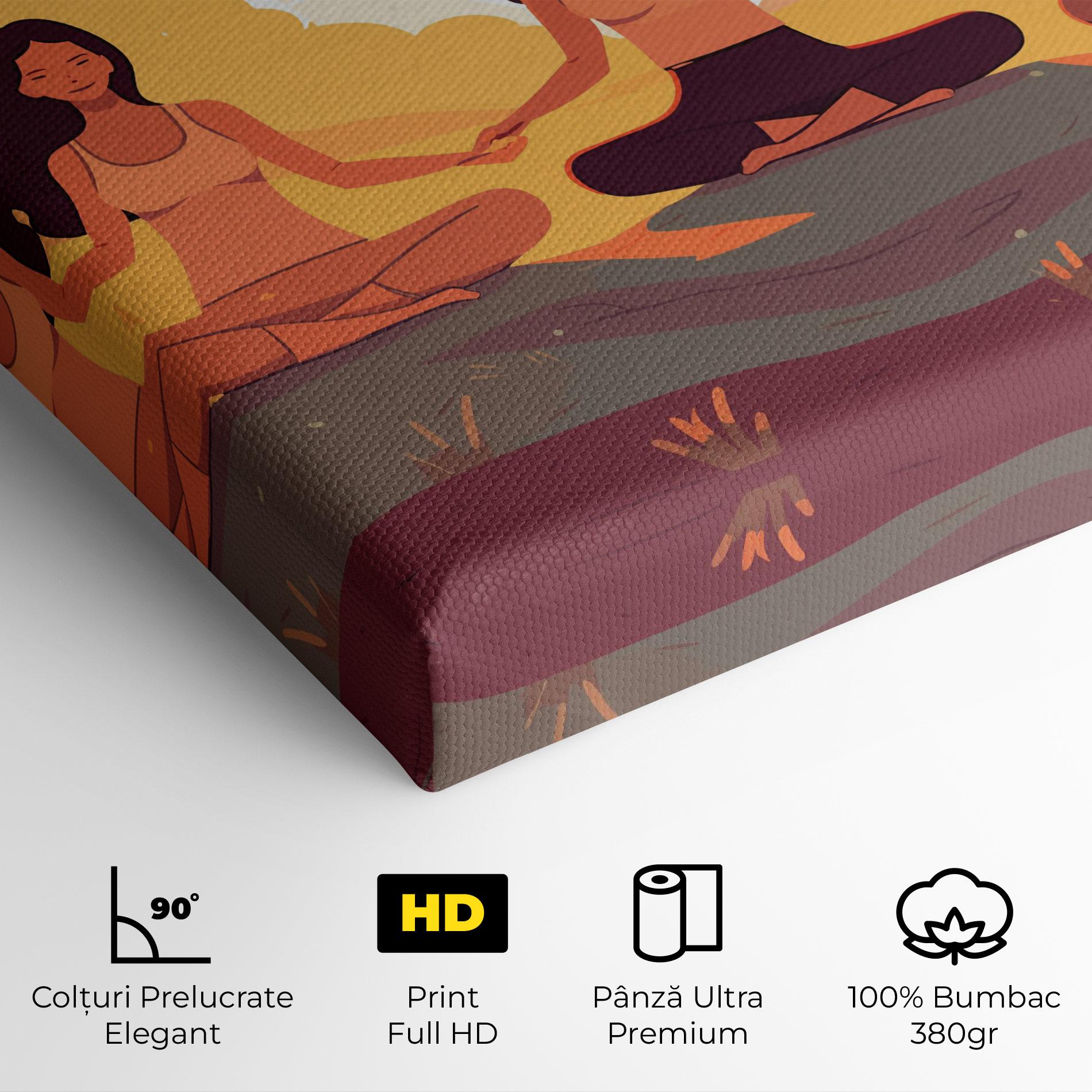 Tablou Canvas Three Yoga Girls mockup 4