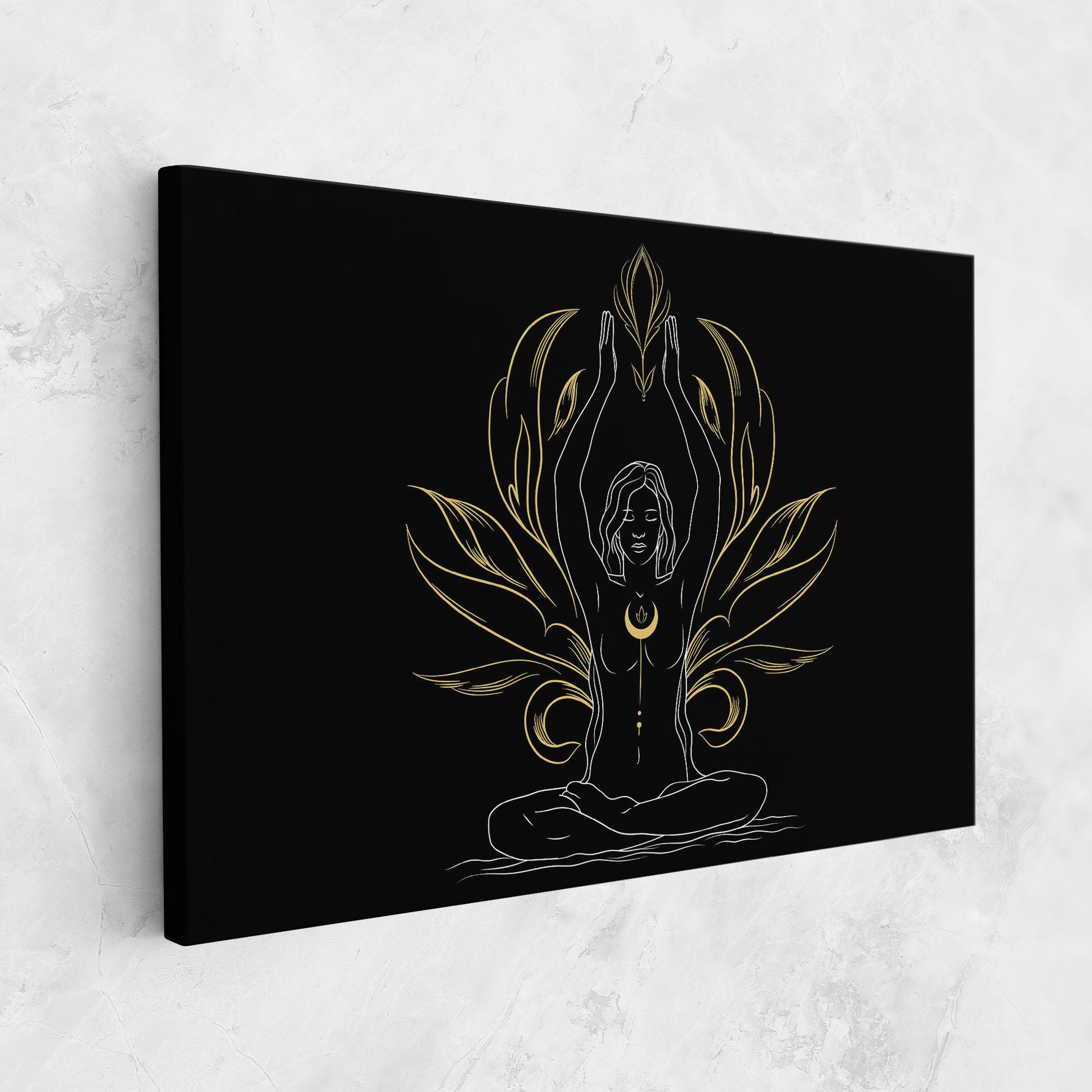 Tablou Canvas Gold Yoga Pose mockup 1