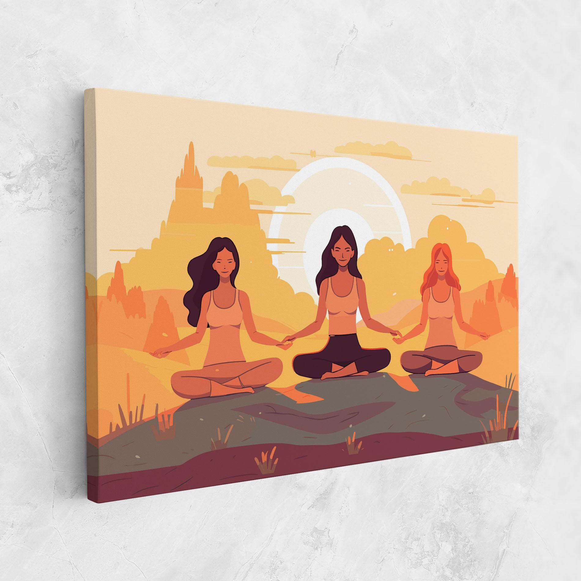 Tablou Canvas Three Yoga Girls mockup 1