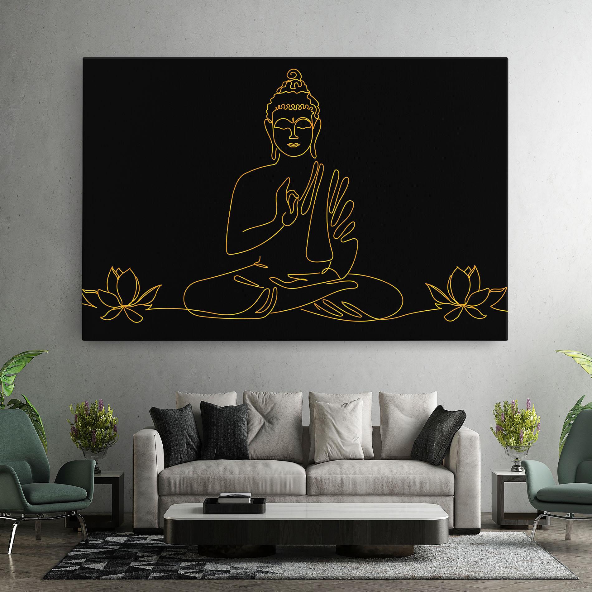 Tablou Canvas Buddha Gold Line mockup 7