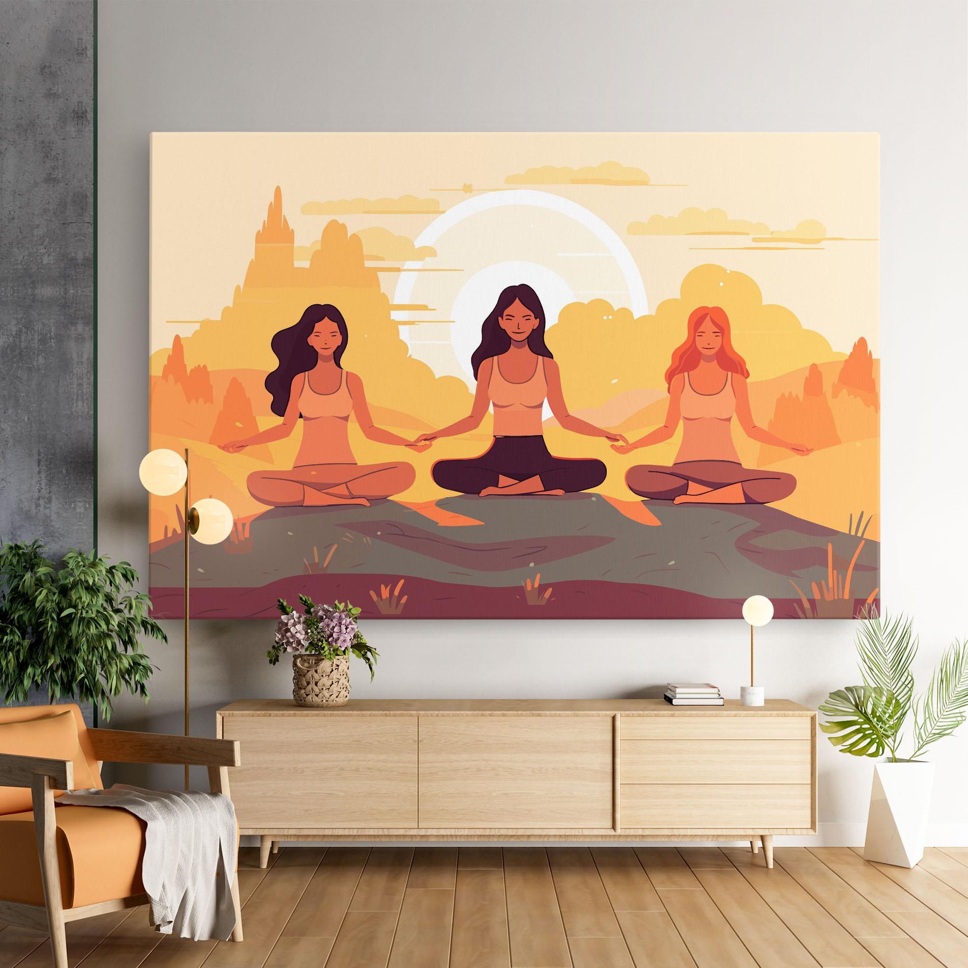 Tablou Canvas Three Yoga Girls mockup 9