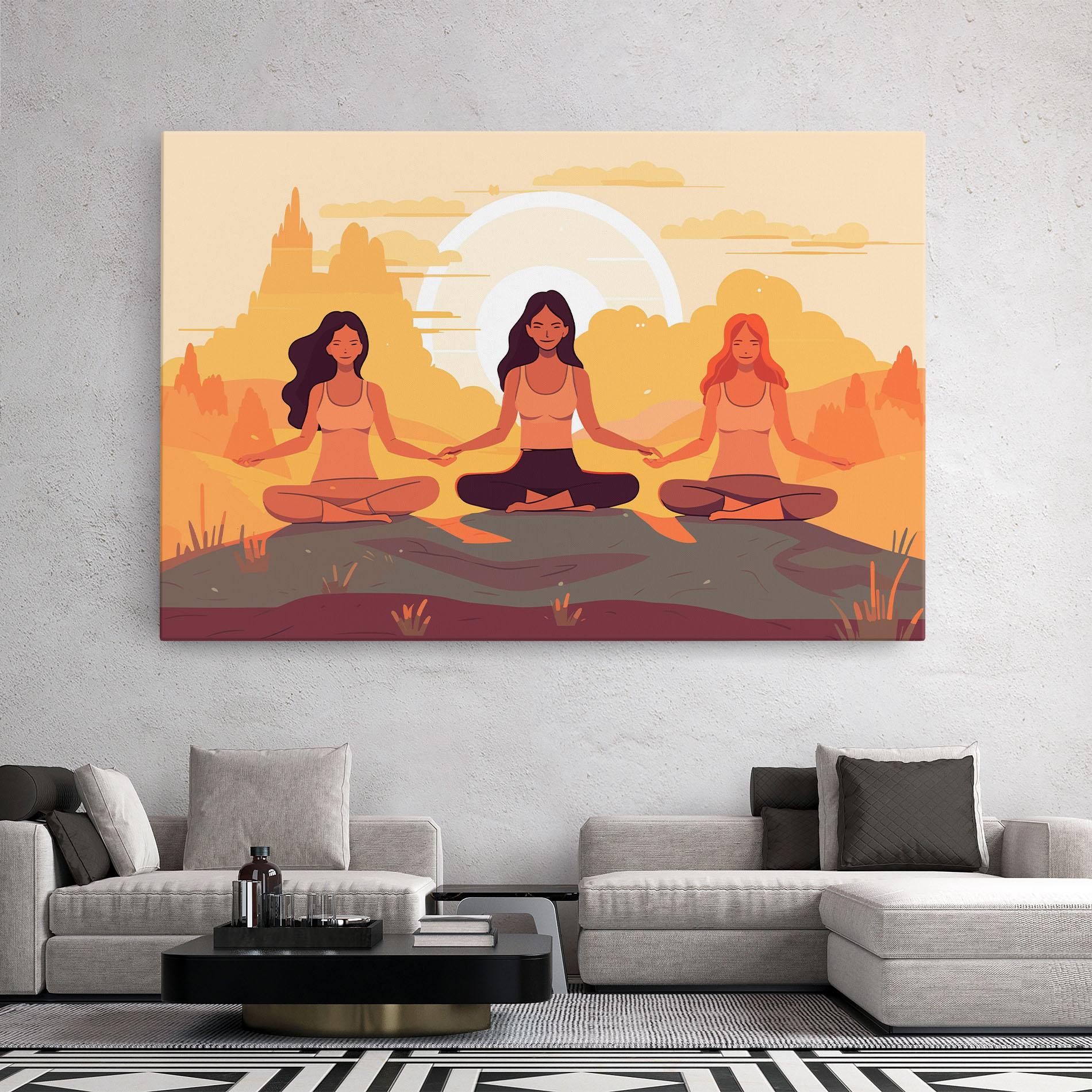Tablou Canvas Three Yoga Girls mockup 2