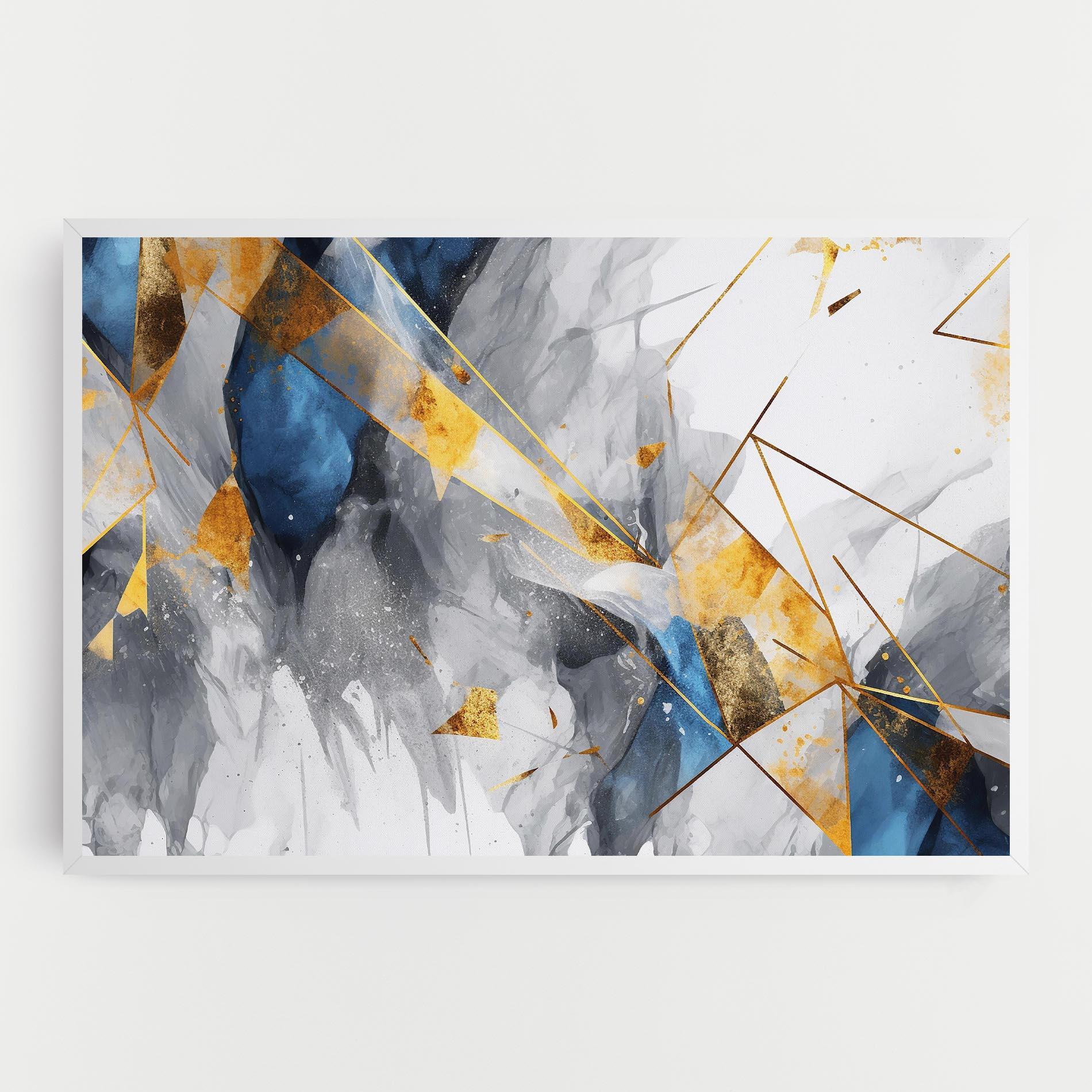 Tablou Canvas Abstract Gold Blue Pattern mockup 0