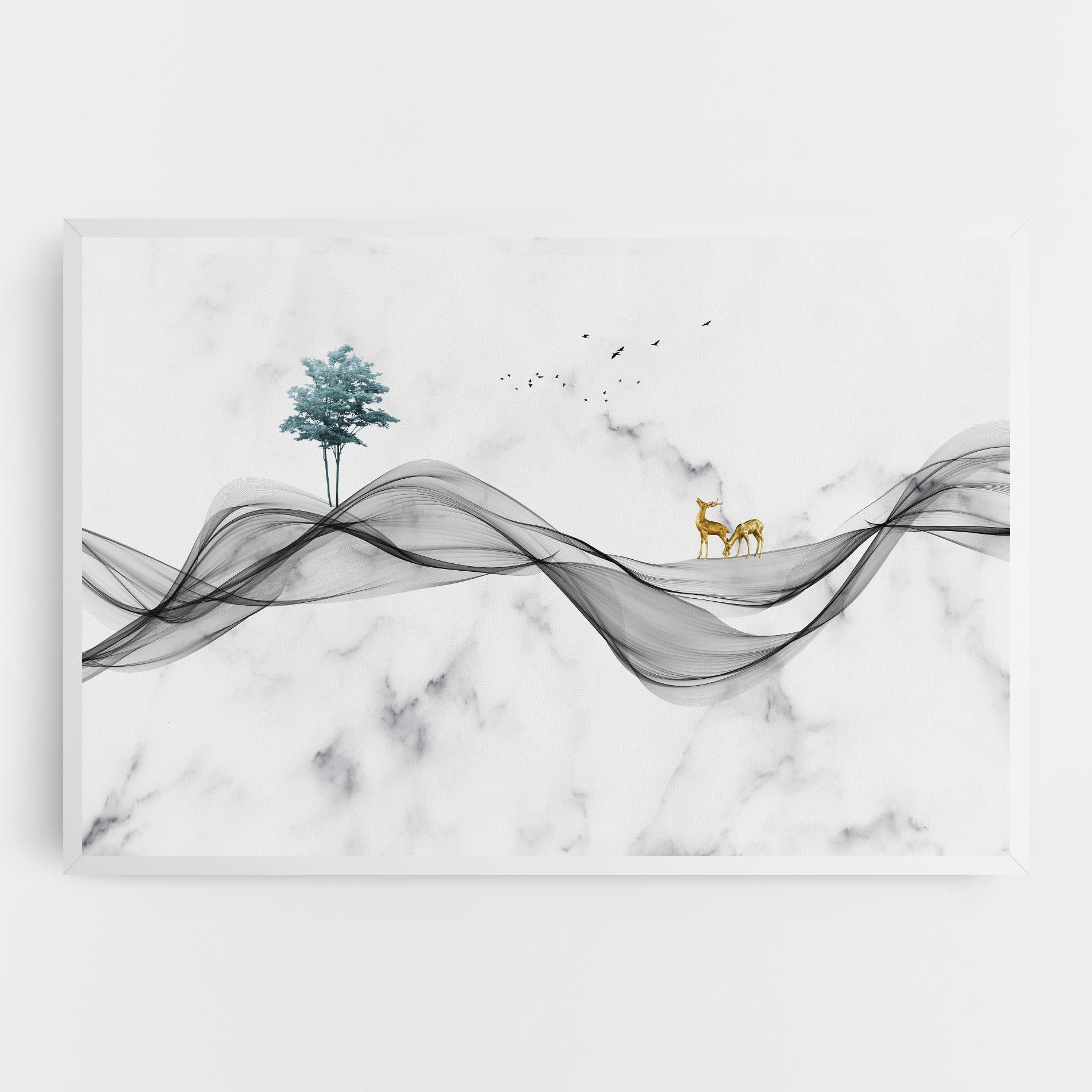 Tablou Canvas Abstract Golden Landscape 1 mockup 0