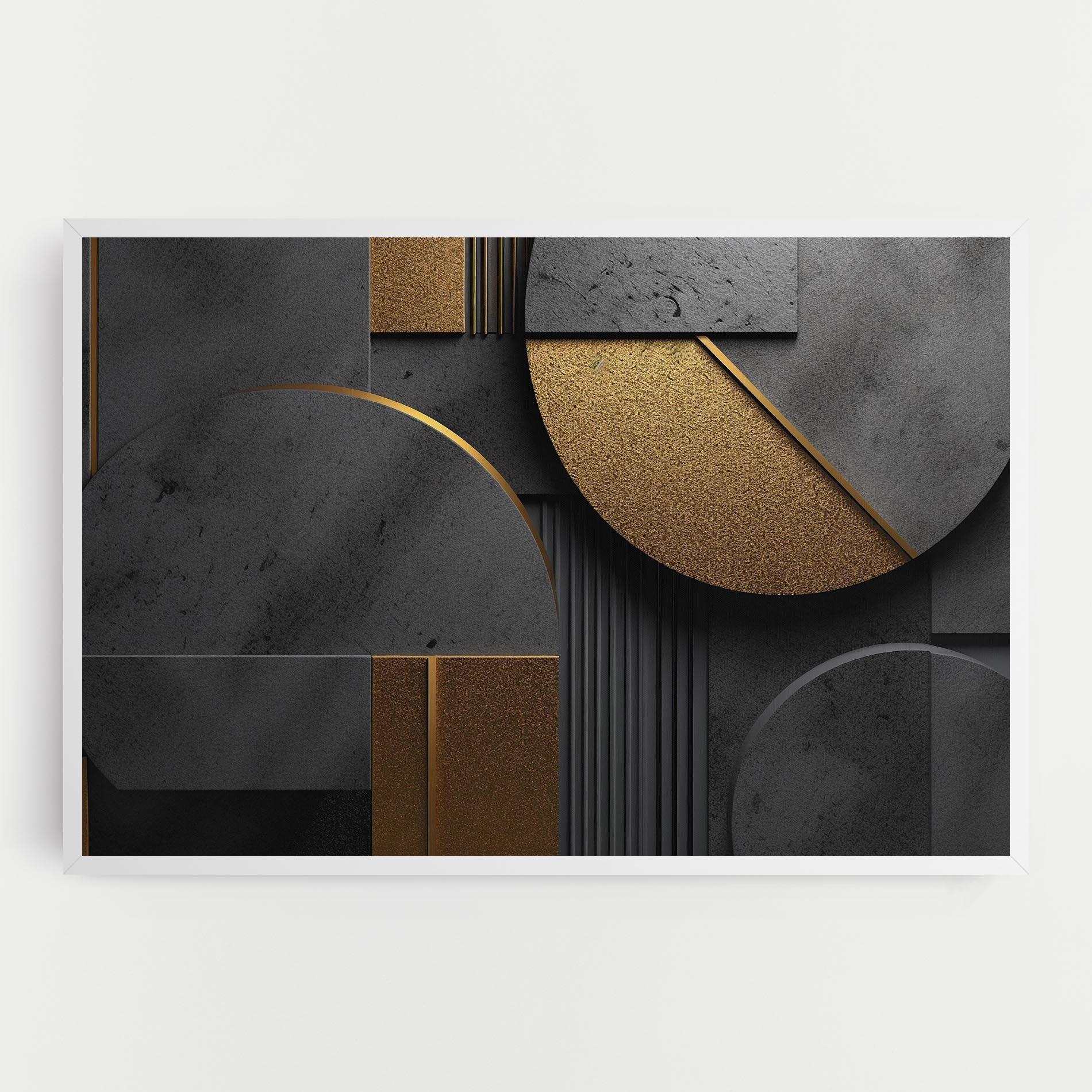 Tablou Canvas Gold With Grey Circle mockup 0