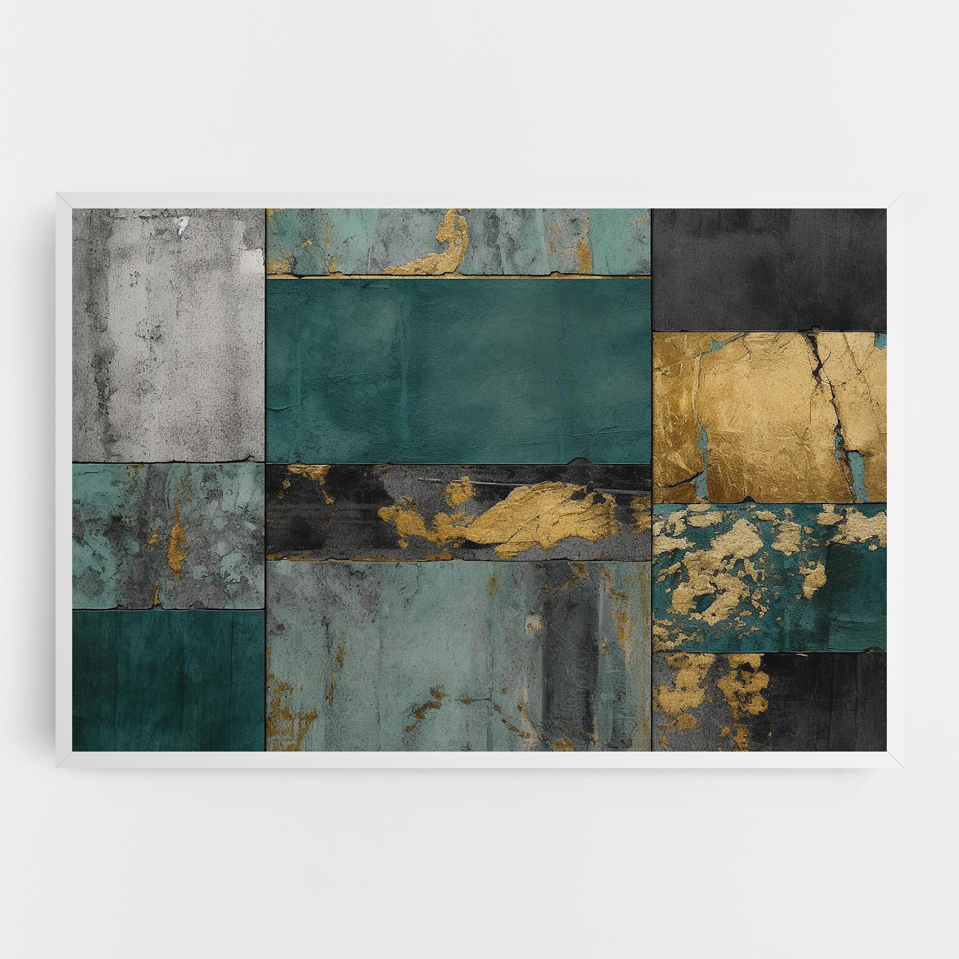 Tablou Canvas Golden Green Painting mockup 0