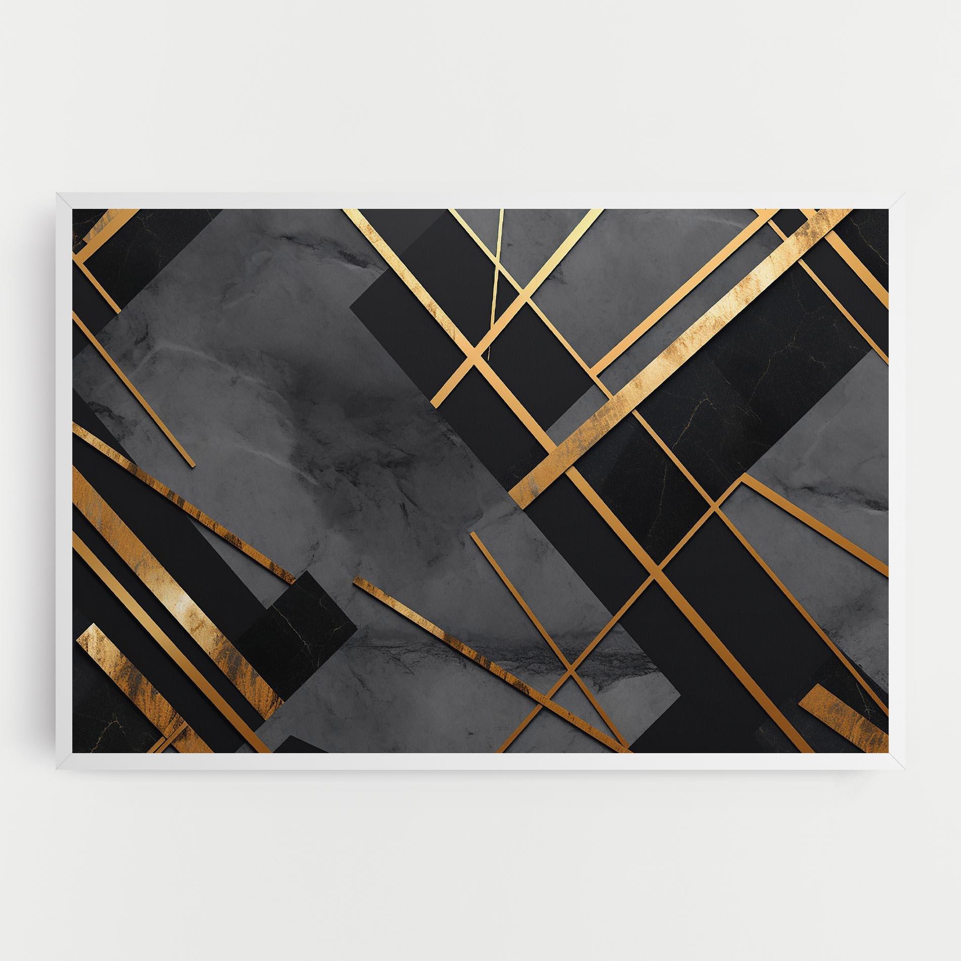 Tablou Canvas Grey Painting With Gold Lines mockup 0