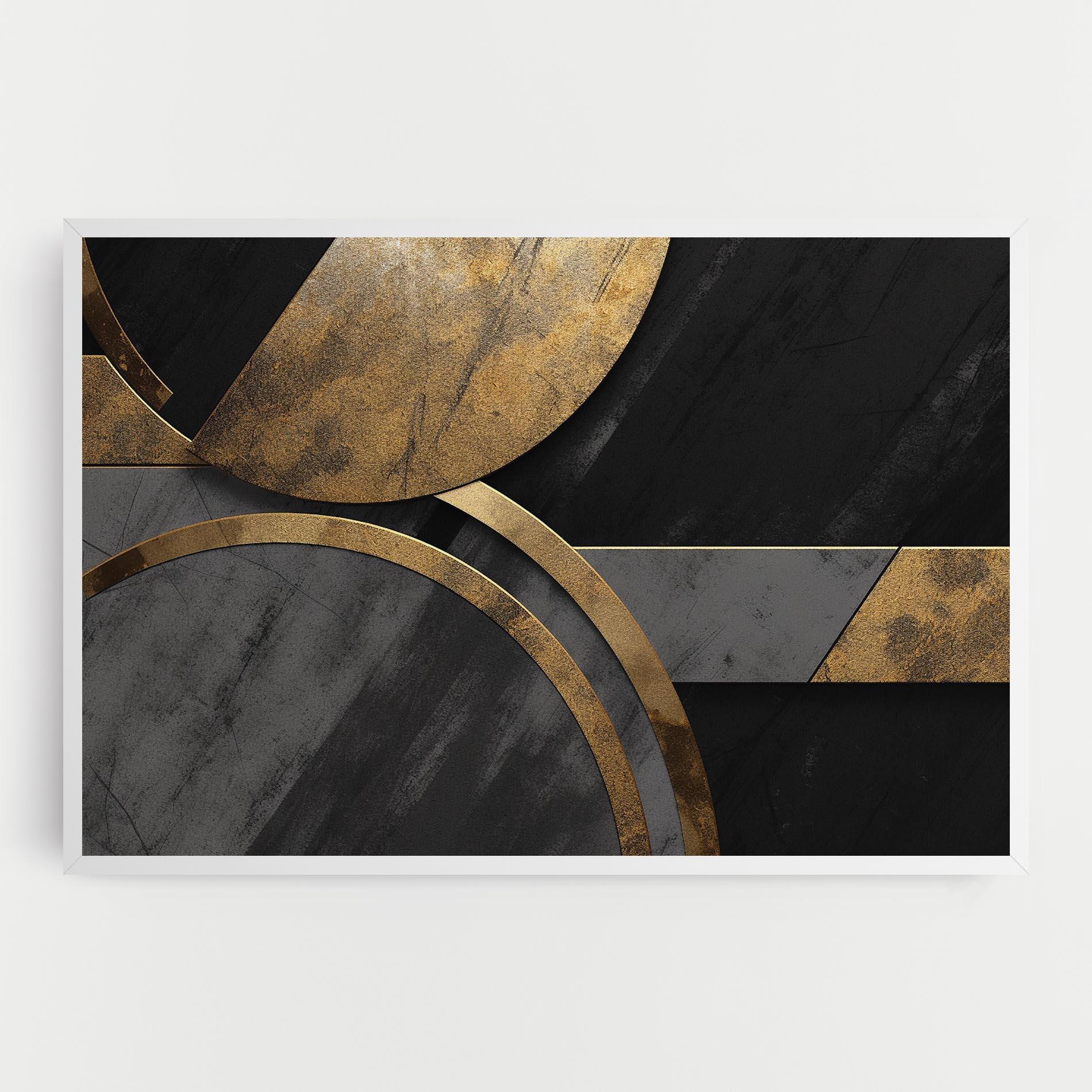 Tablou Canvas Grey With Gold Painting mockup 0