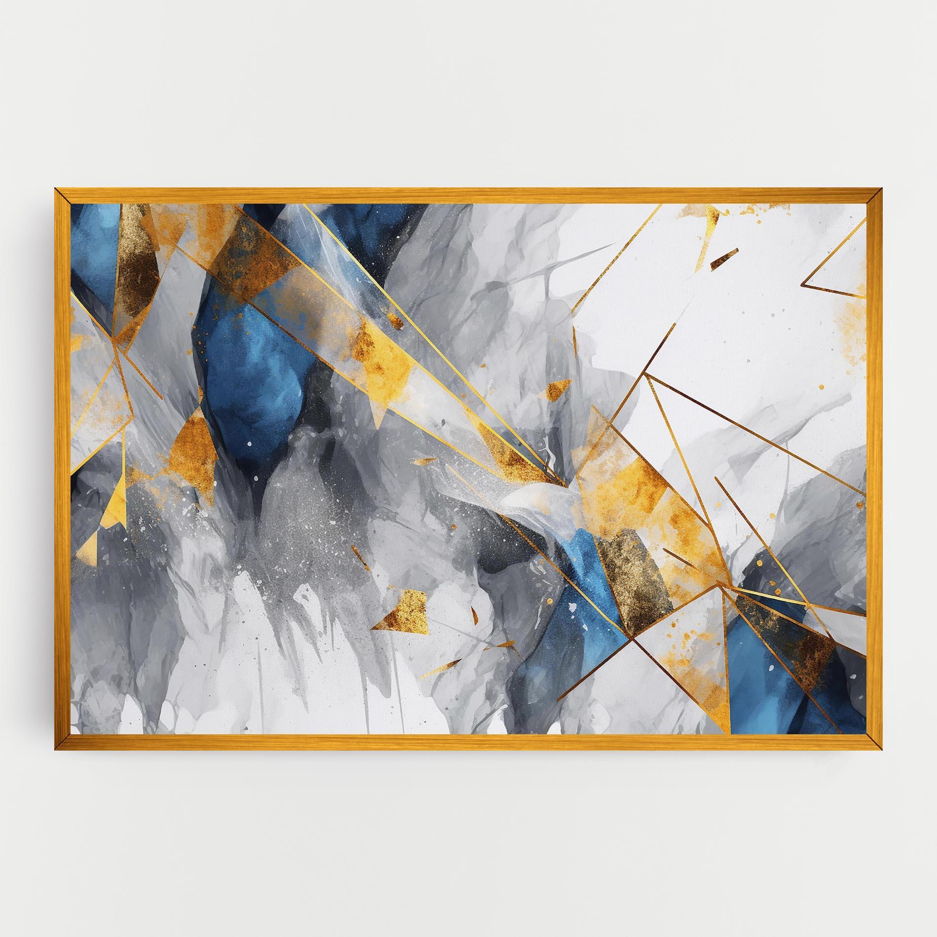 Tablou Canvas Abstract Gold Blue Pattern mockup 0