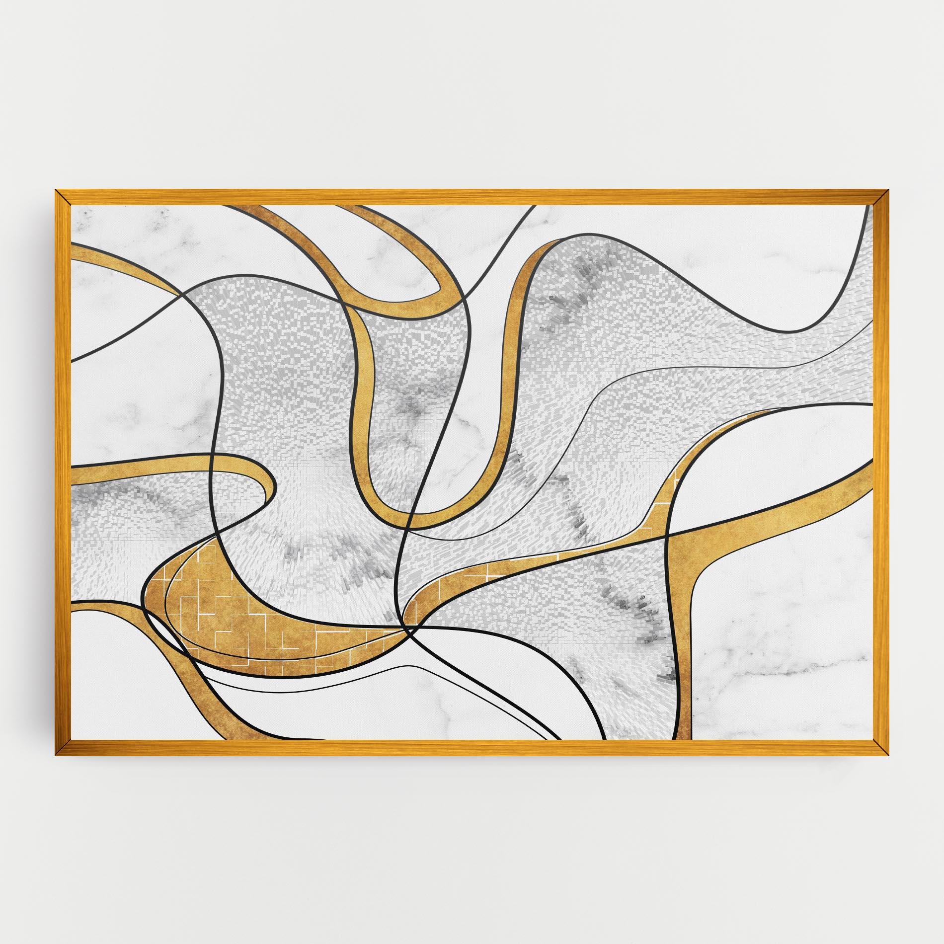 Tablou Canvas Abstract Gold Lines mockup 0