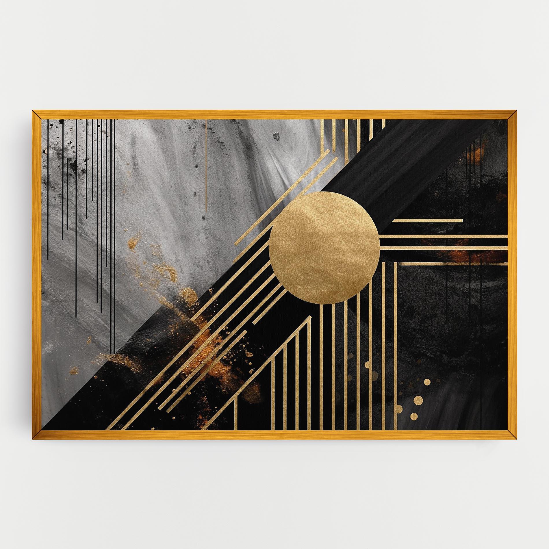 Tablou Canvas Gold Circle With Lines mockup 0