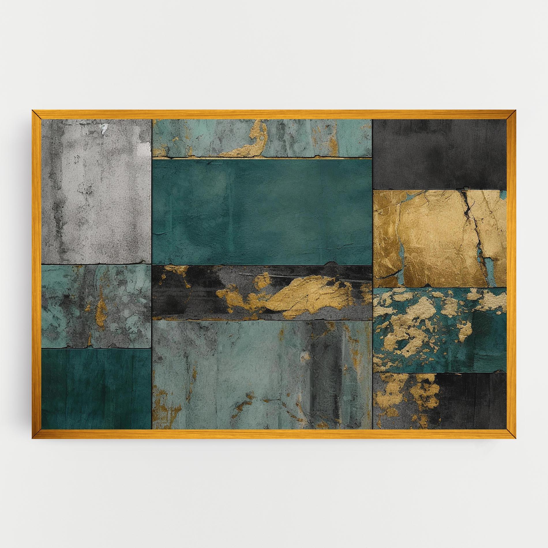 Tablou Canvas Golden Green Painting mockup 0