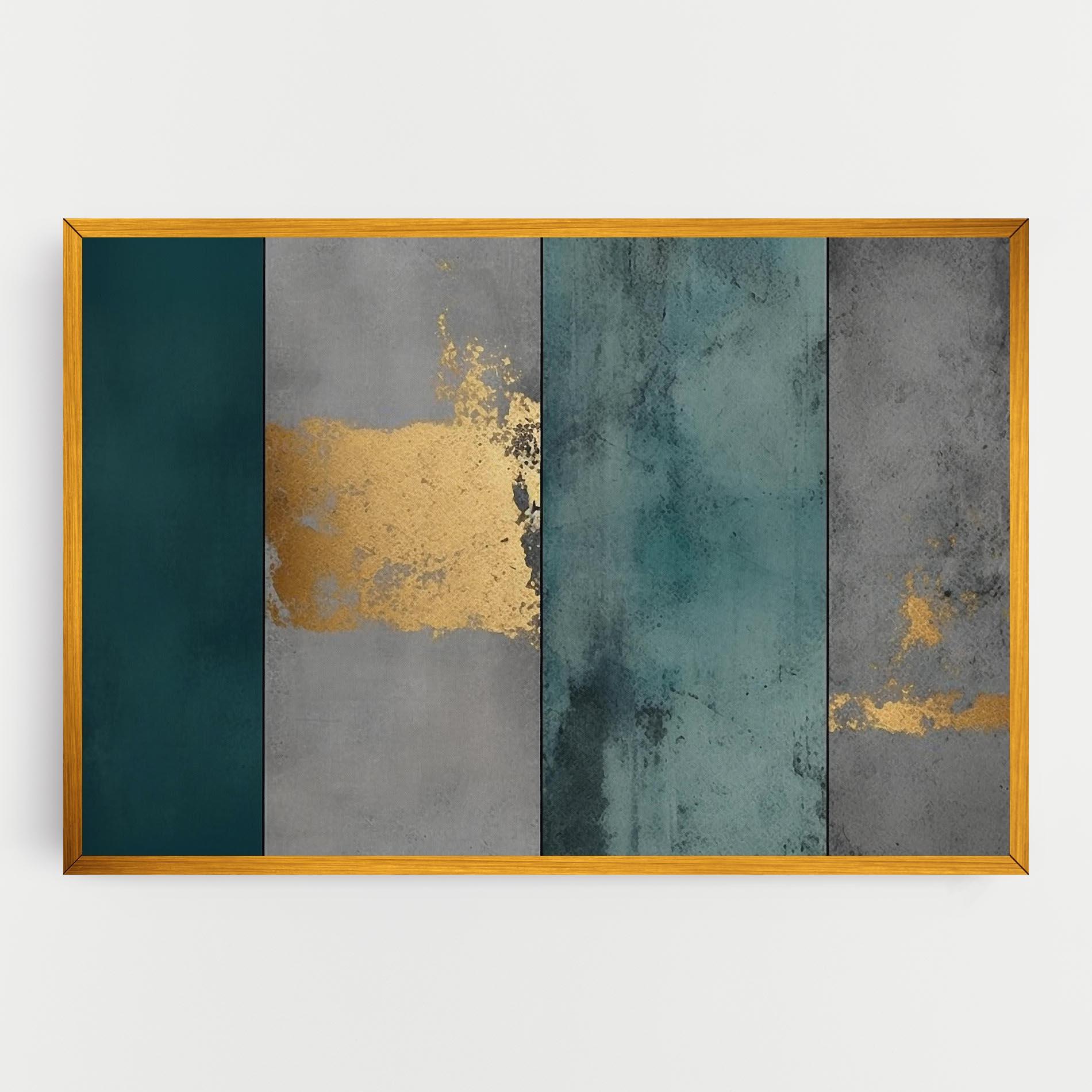Tablou Canvas Green Colors With Gold mockup 0