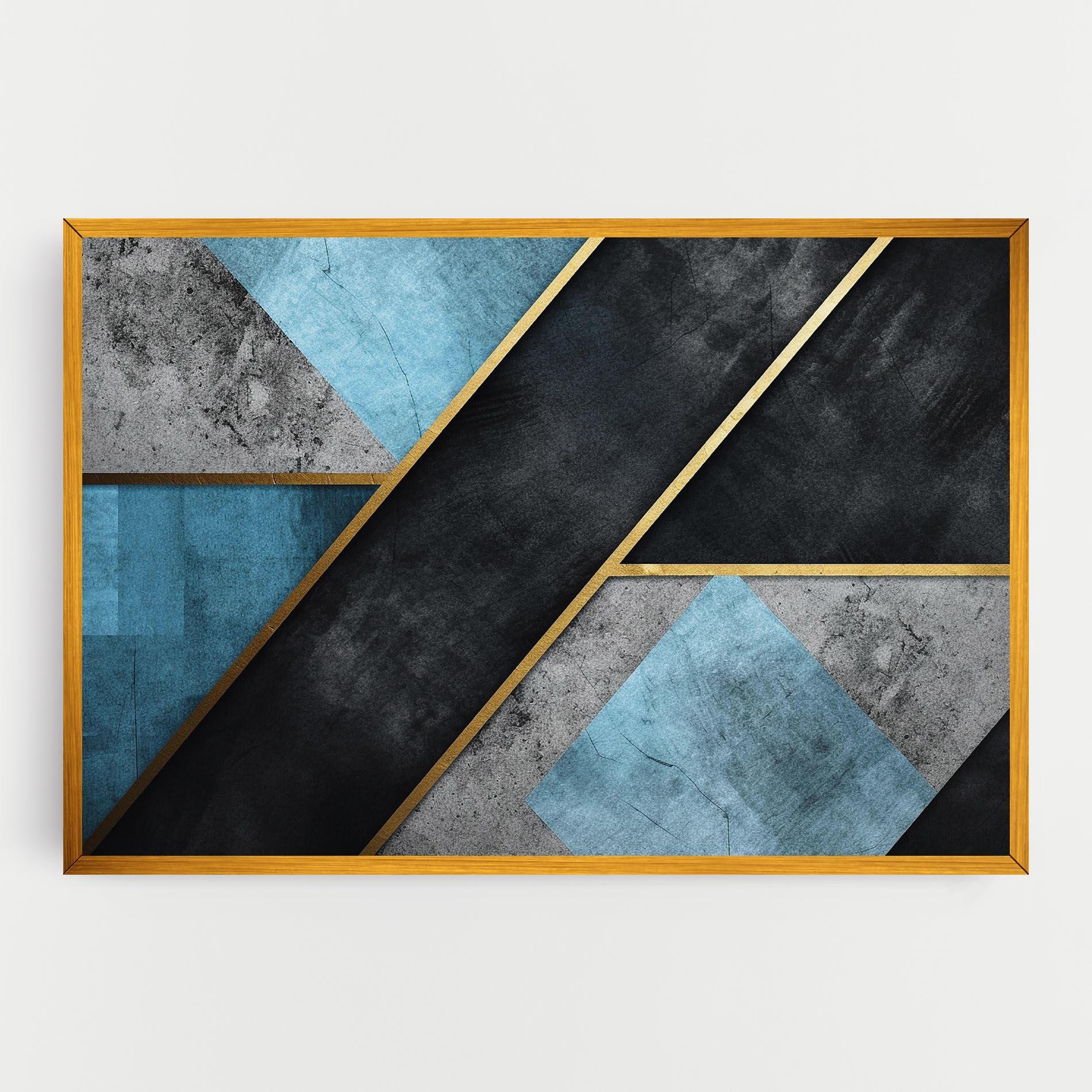 Tablou Canvas Grey With Blue Painting mockup 0