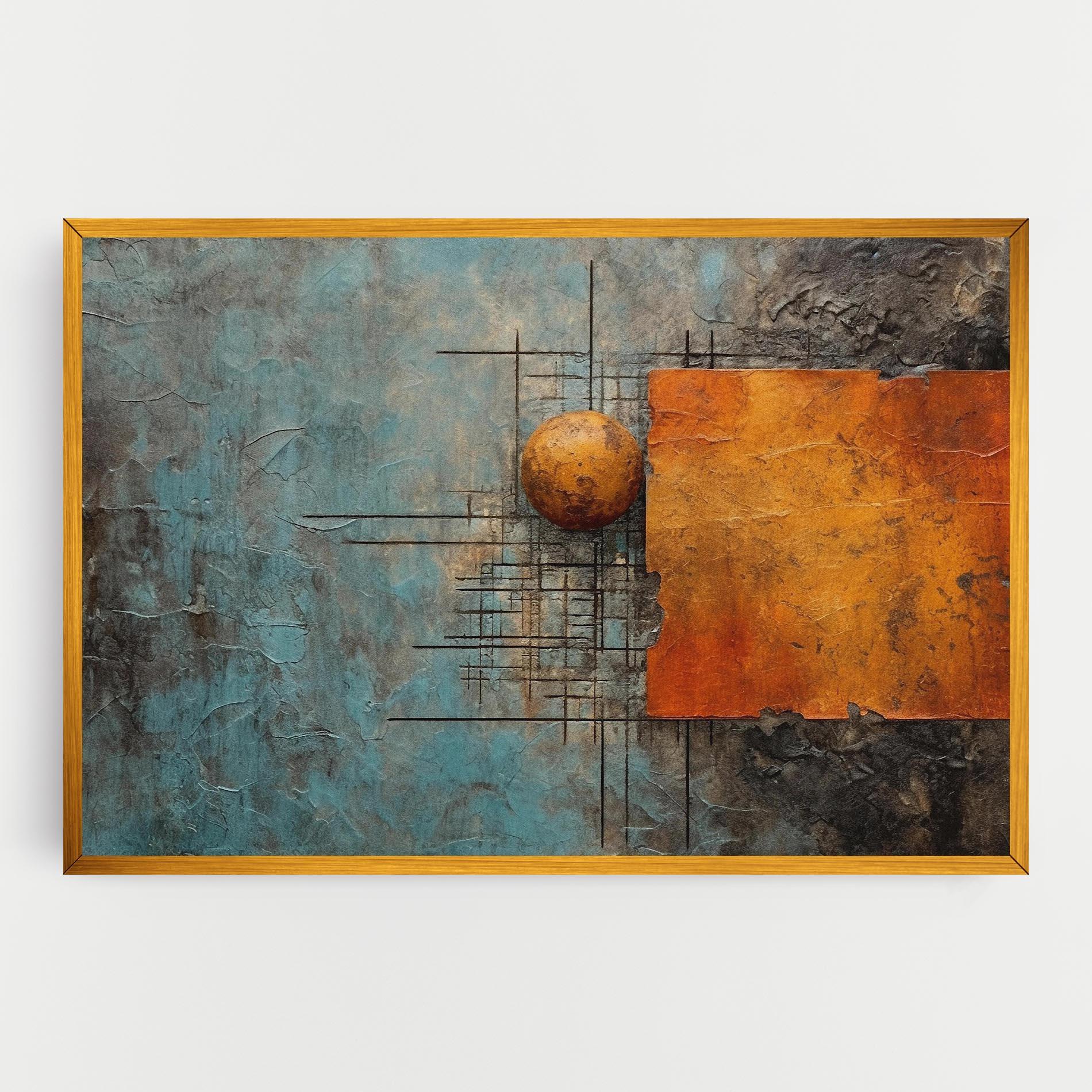 Tablou Canvas Orange Square Painting mockup 0