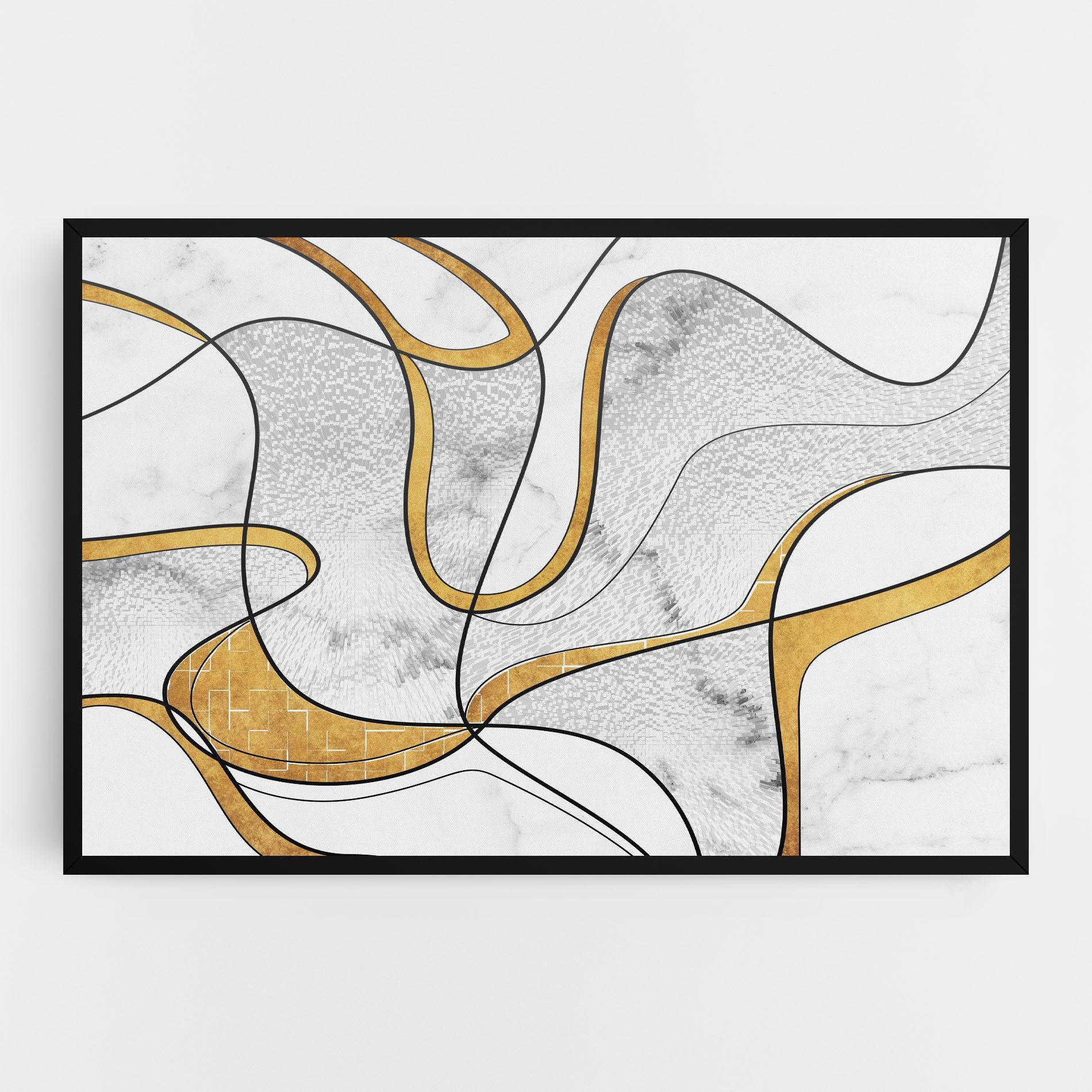Tablou Canvas Abstract Gold Lines mockup 0