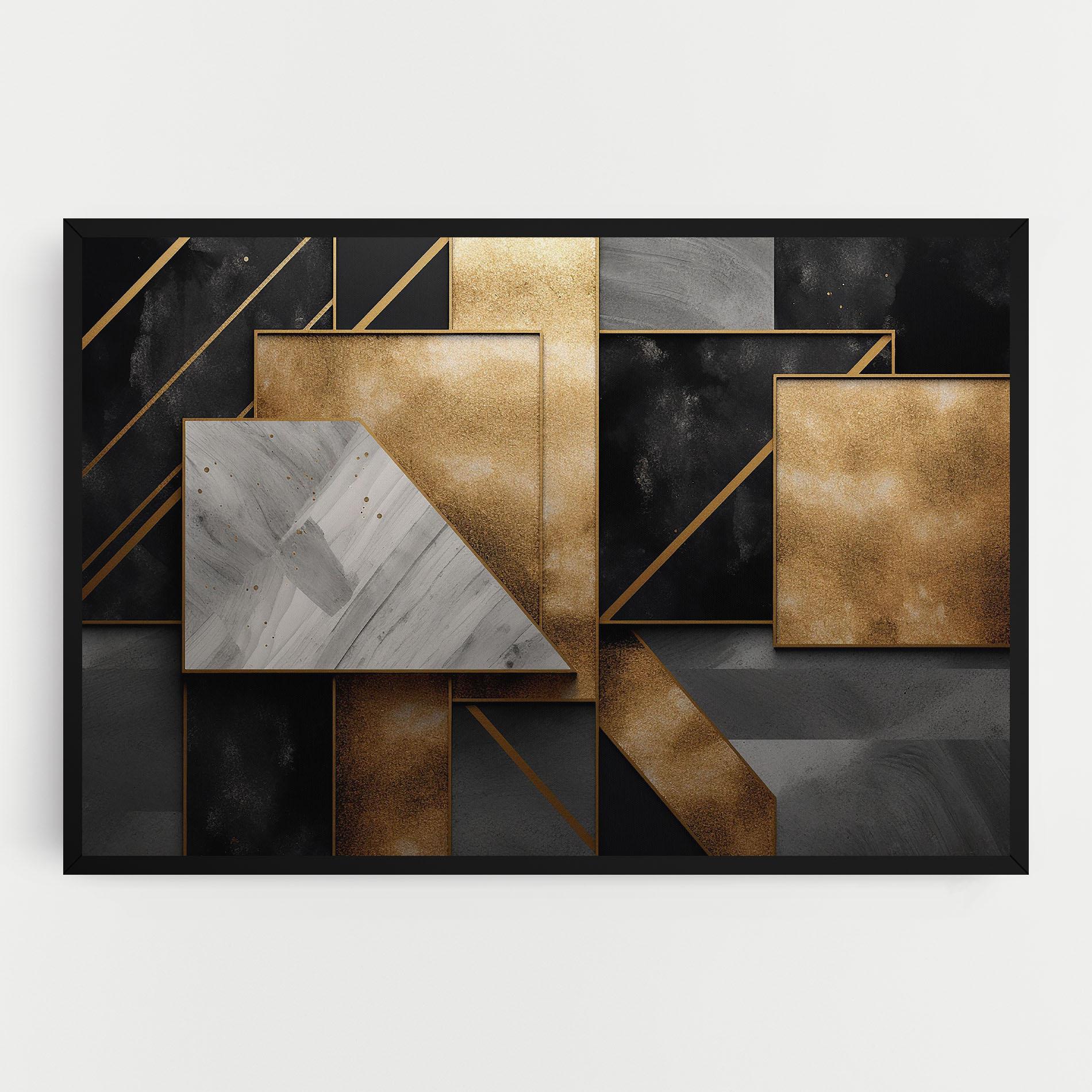 Tablou Canvas Abstract Gold Square mockup 0