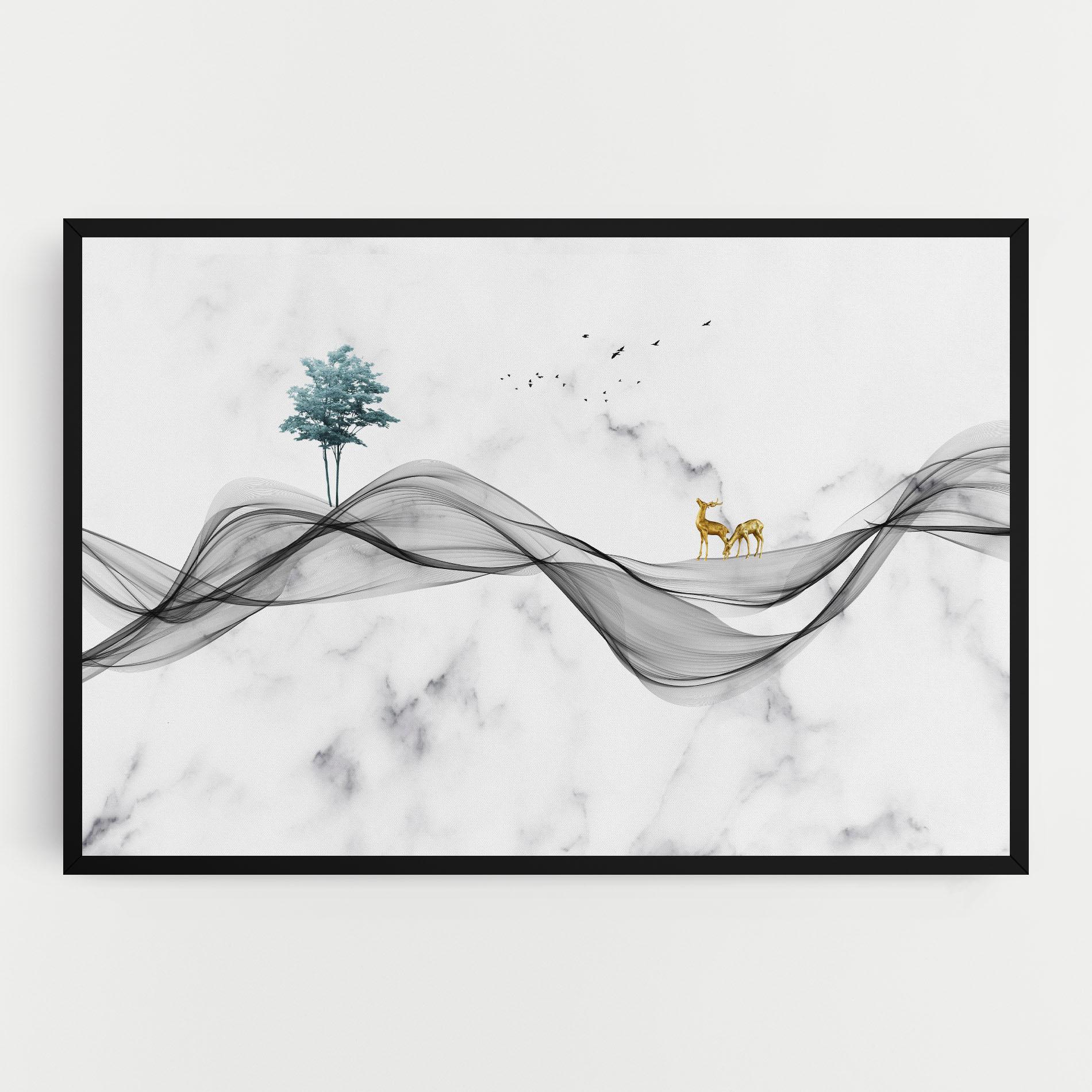 Tablou Canvas Abstract Golden Landscape 1 mockup 0