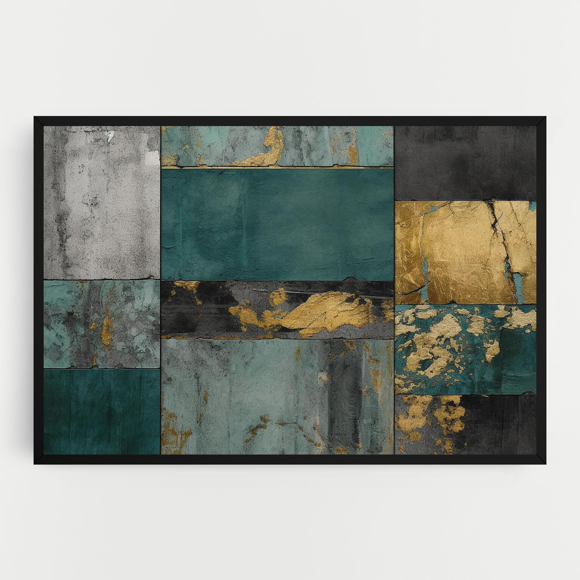 Tablou Canvas Golden Green Painting mockup 0