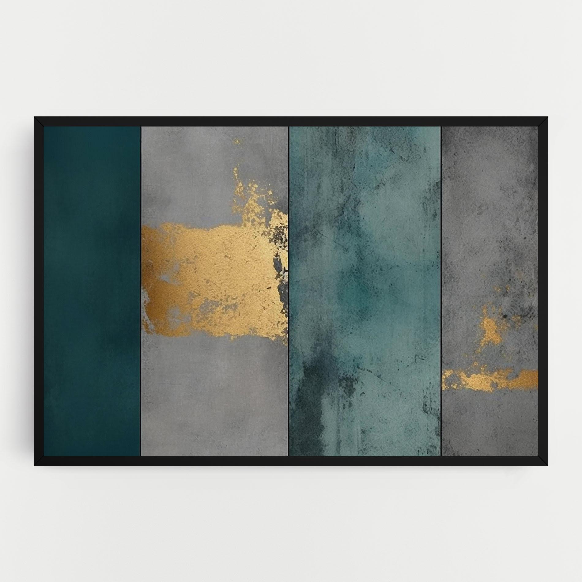 Tablou Canvas Green Colors With Gold mockup 0