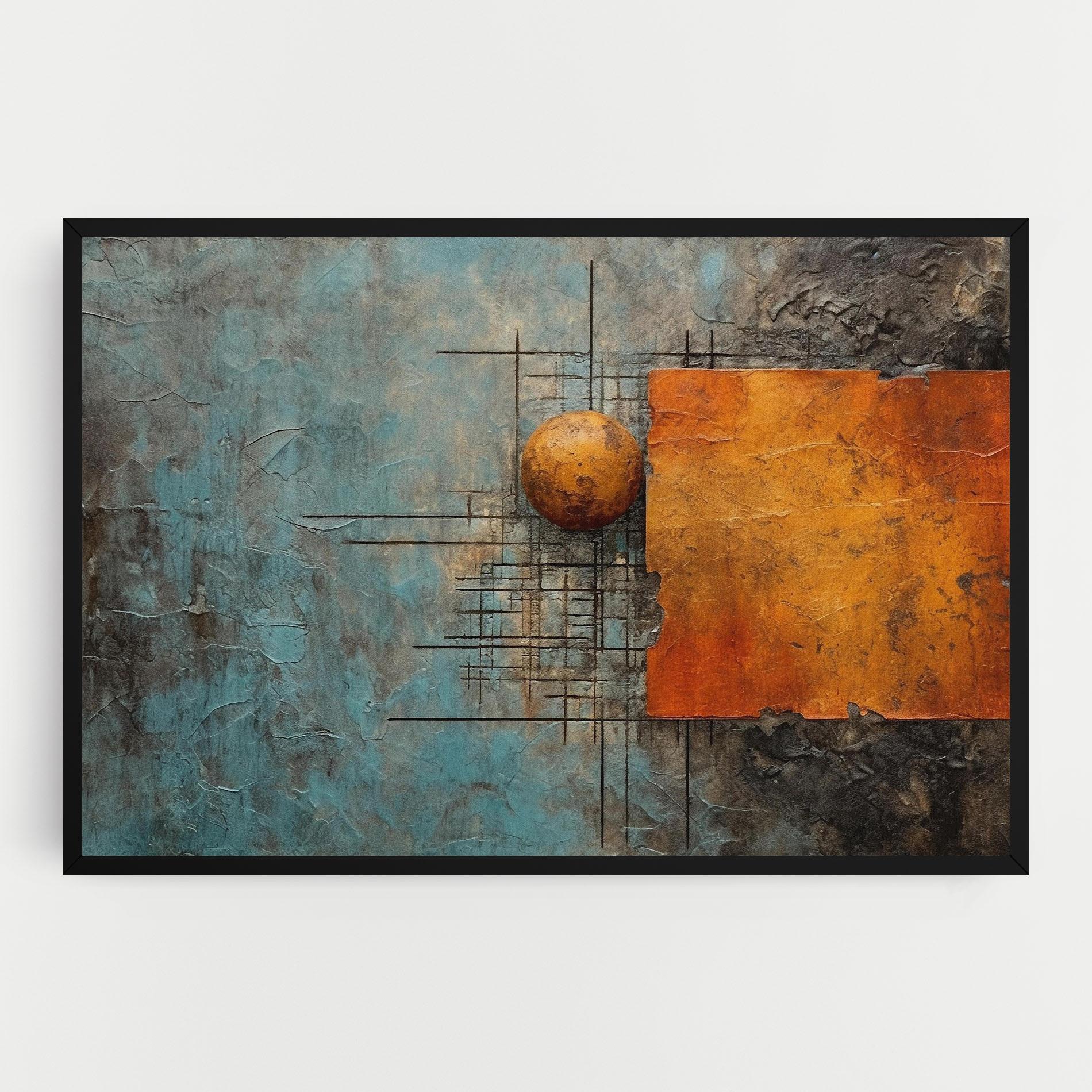Tablou Canvas Orange Square Painting mockup 0