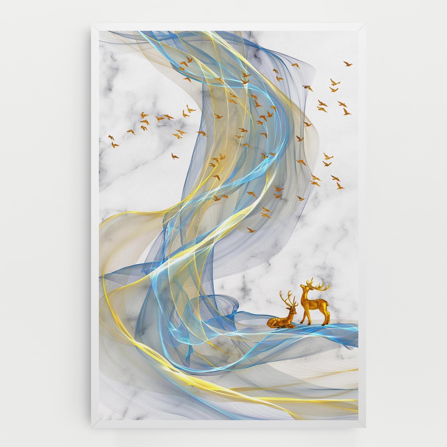 Tablou Canvas Abstract Golden Landscape 2 mockup 0